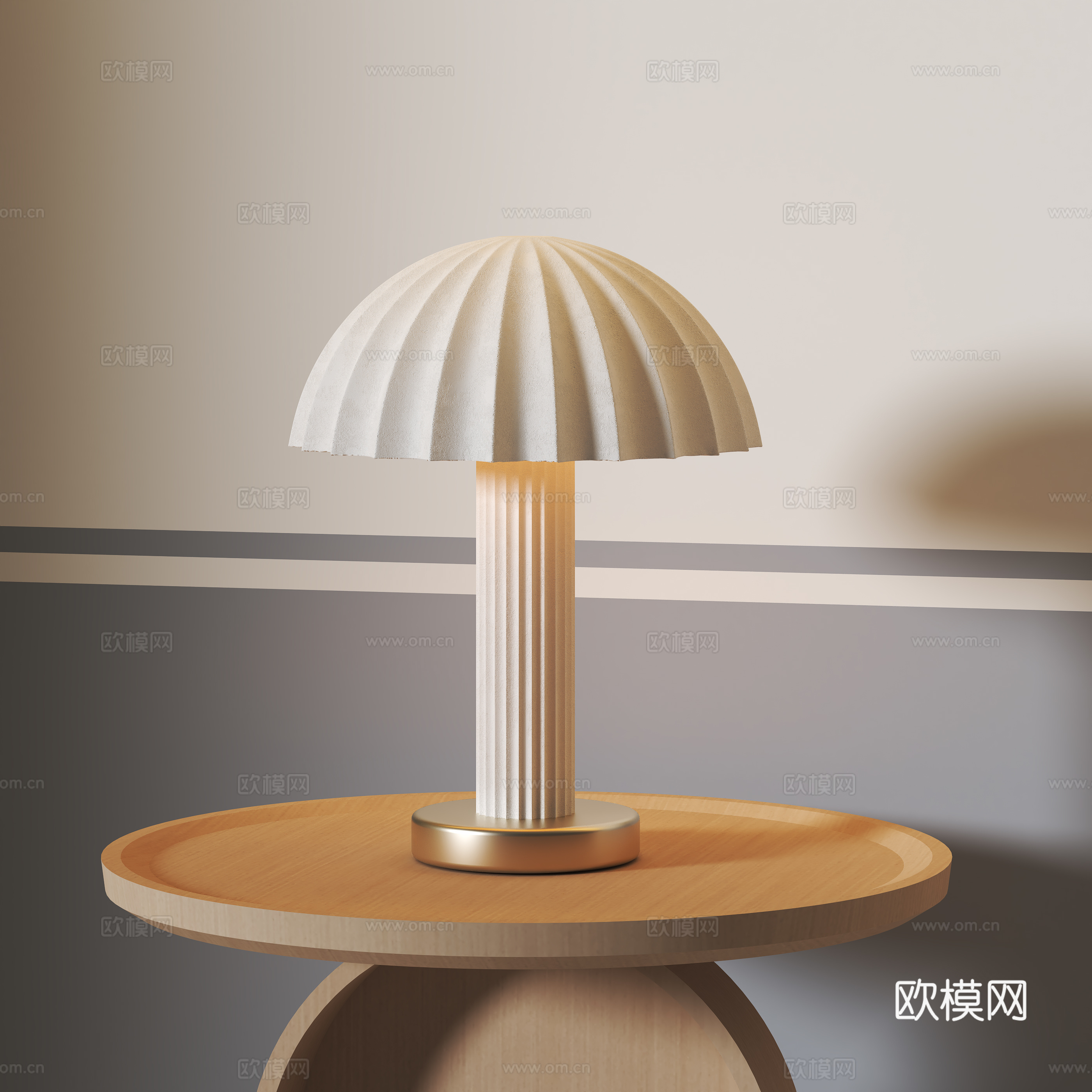 现代奶油风台灯su模型