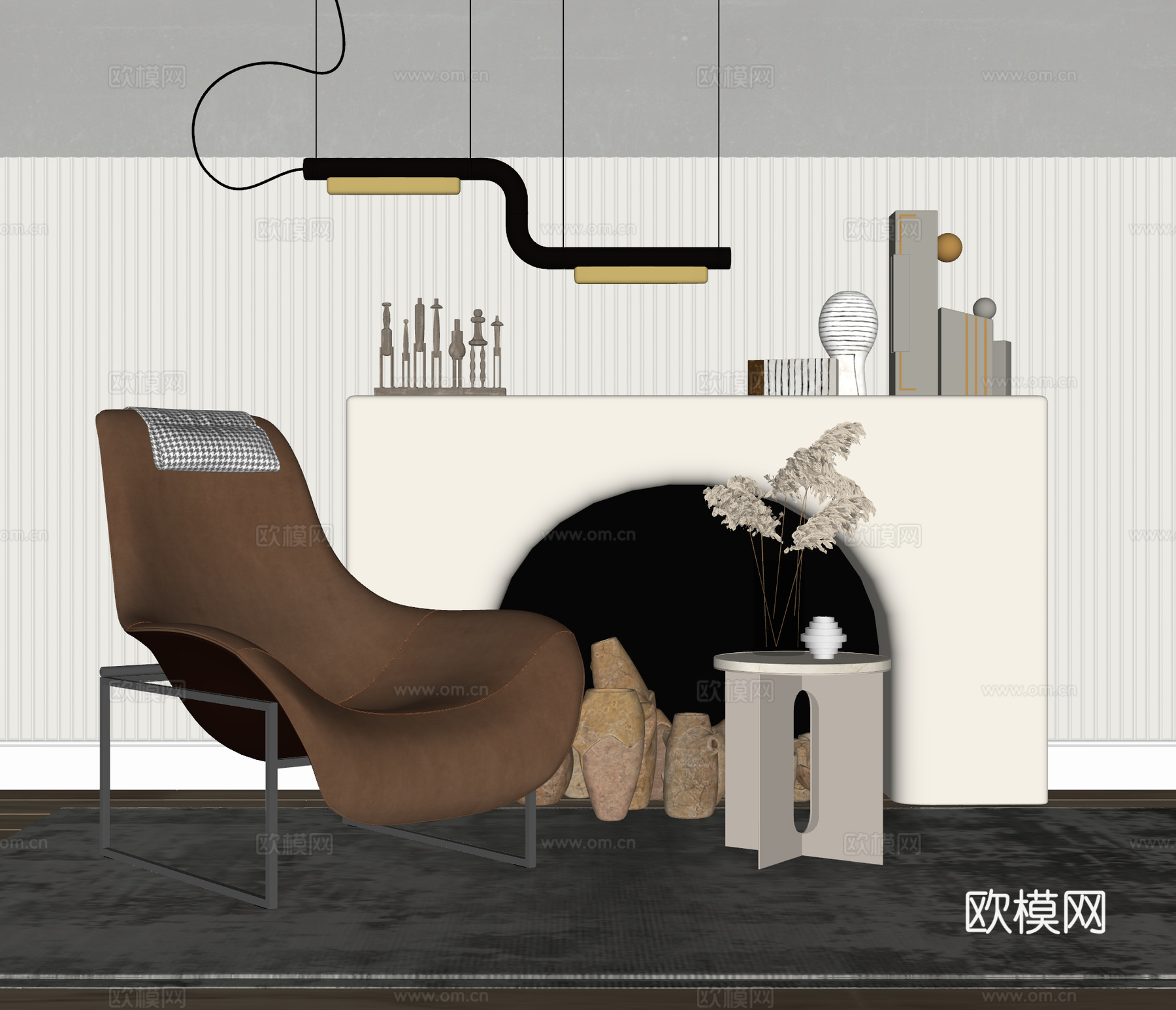 B&amp;B ITALIA 现代休闲椅 沙发椅su模型