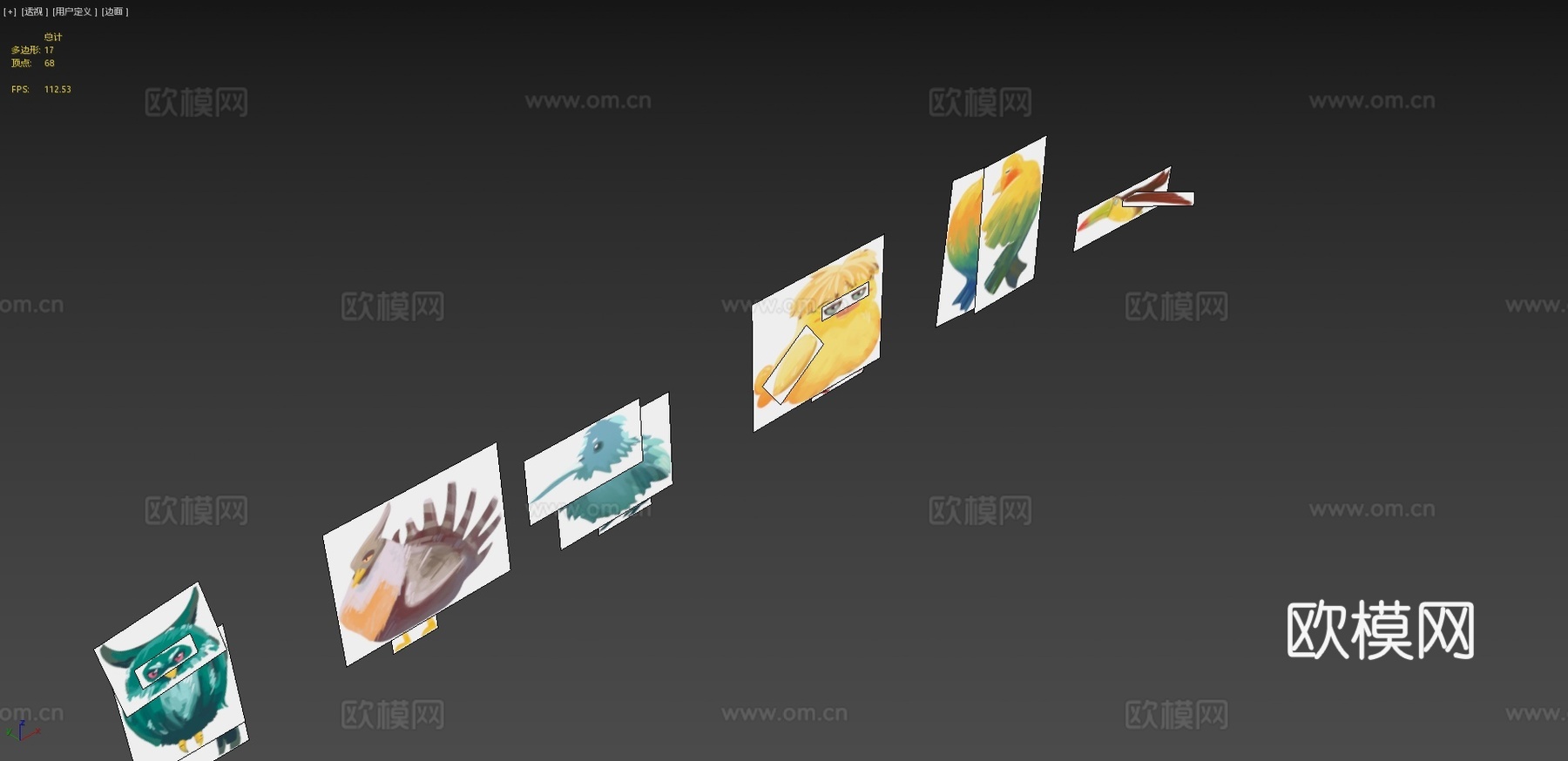 手绘鸟类su模型