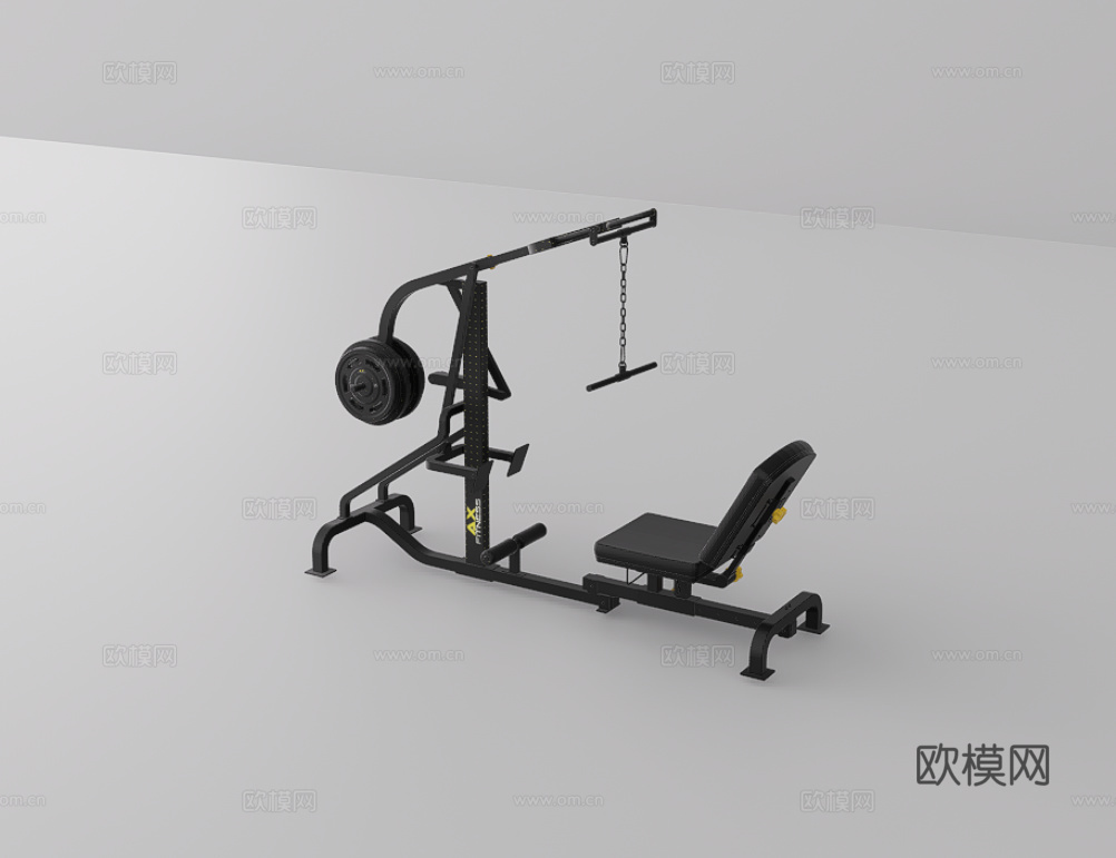 健身器材su模型下载（渲染图1）
