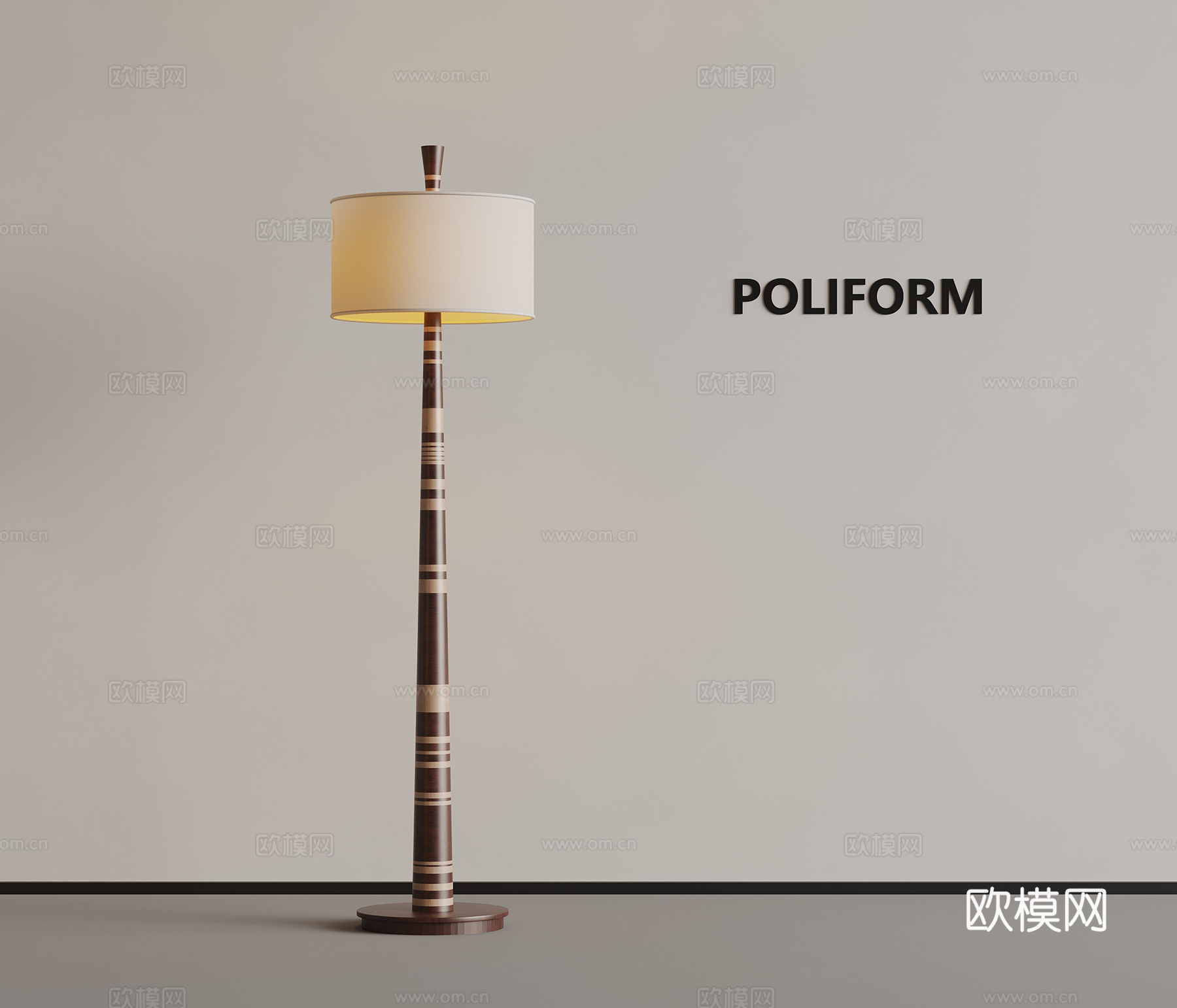 中古风落地灯su模型