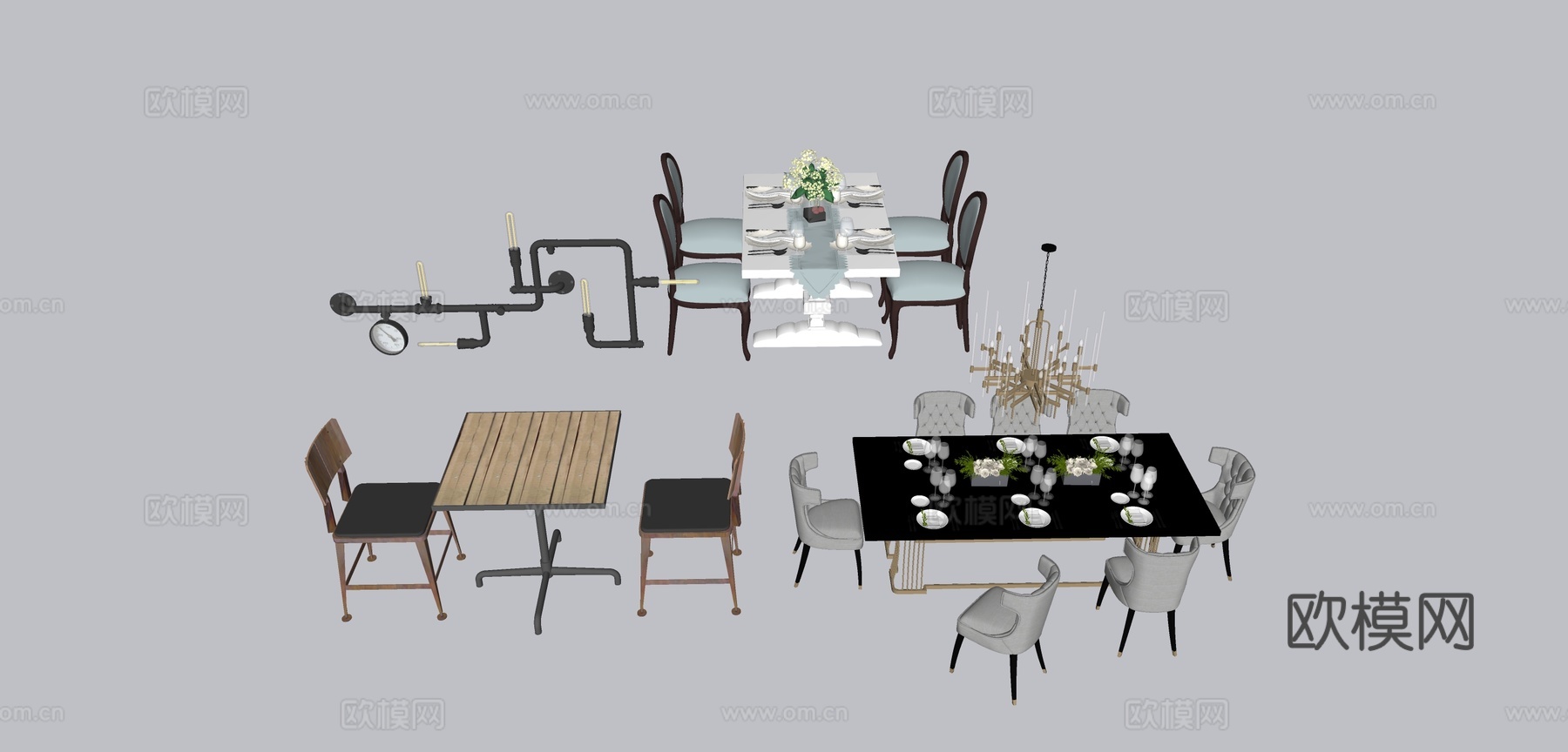 家具 餐桌su模型