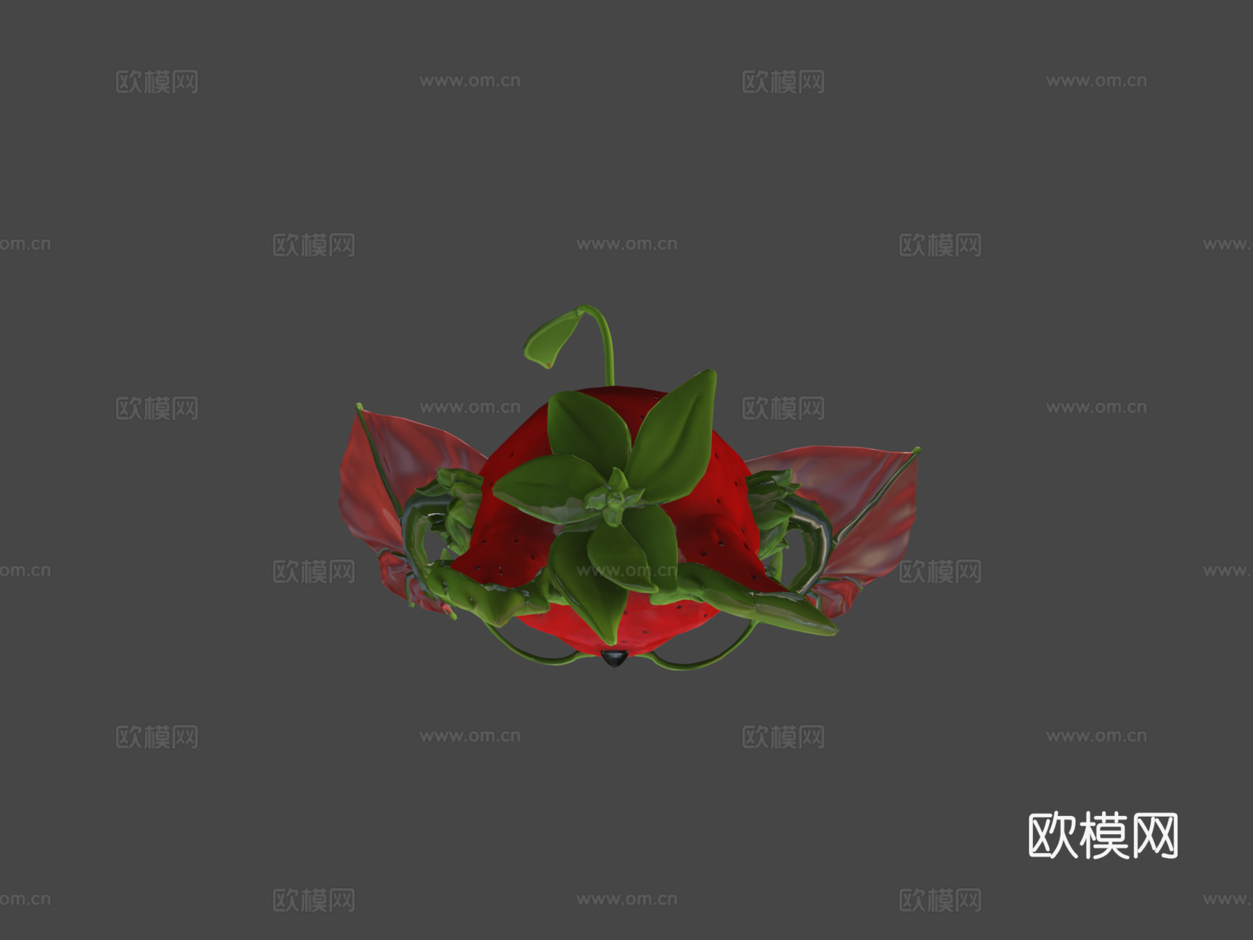 草莓果蝠-动画版su模型