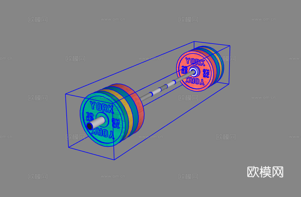 健身器材su模型下载（渲染图2）