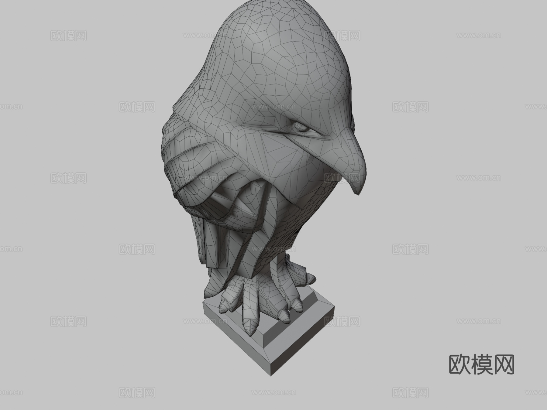 风格化木制鸟su模型