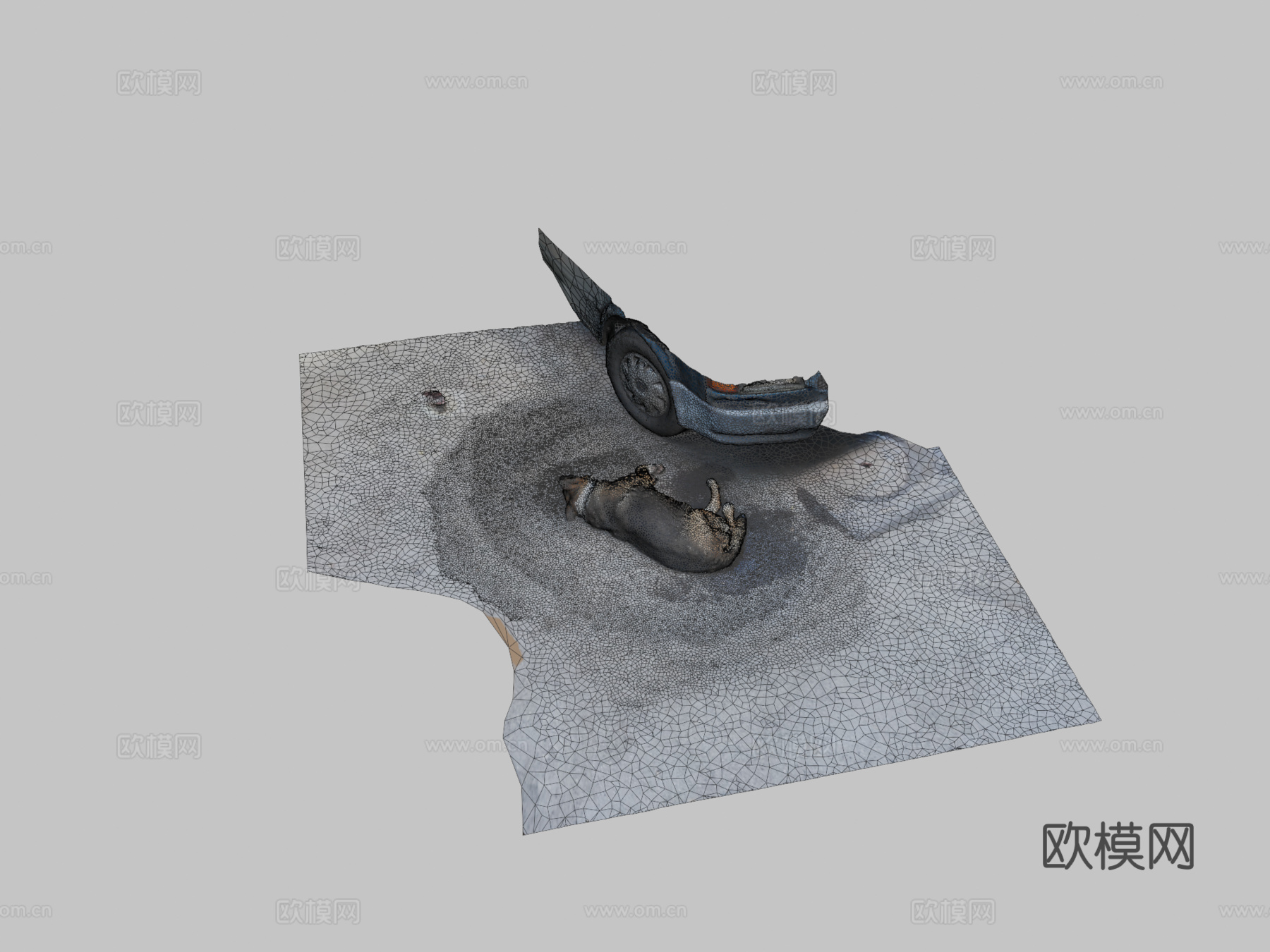 睡觉的狗03su模型