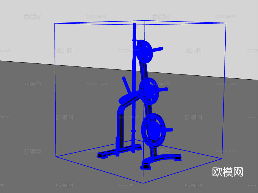 健身器材su模型下载（渲染图2）