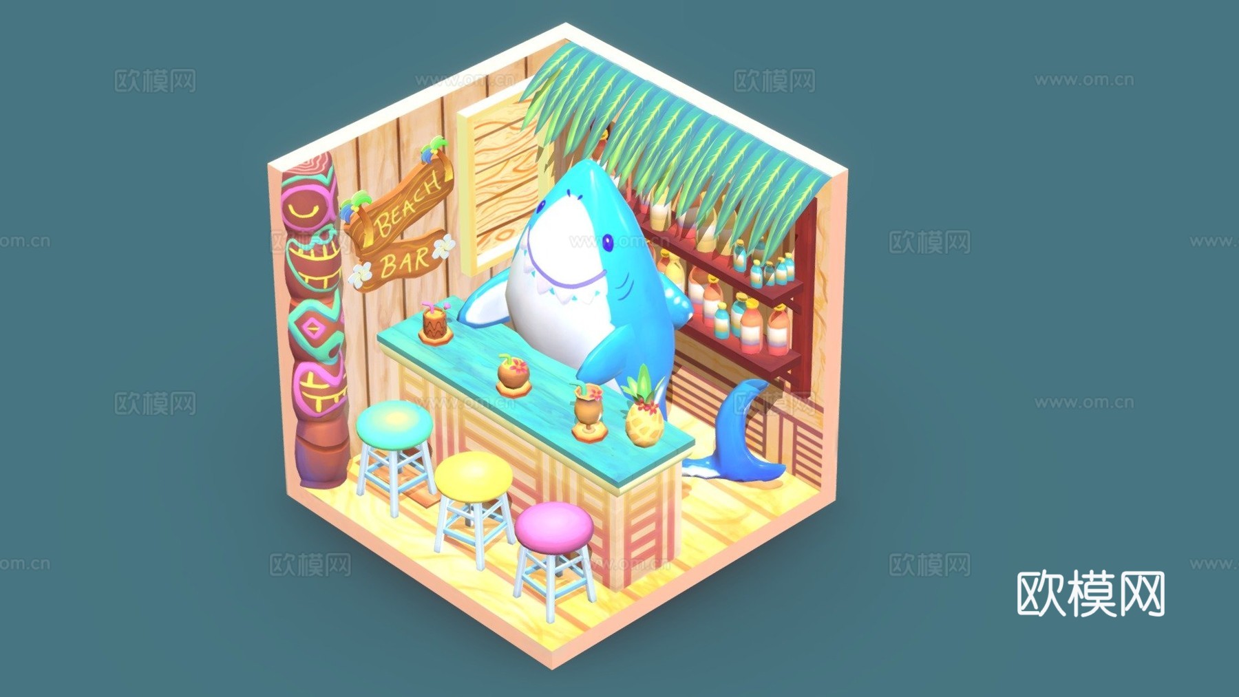 鲨鱼海滩酒吧（A.S.&amp;G.Kang概念）su模型