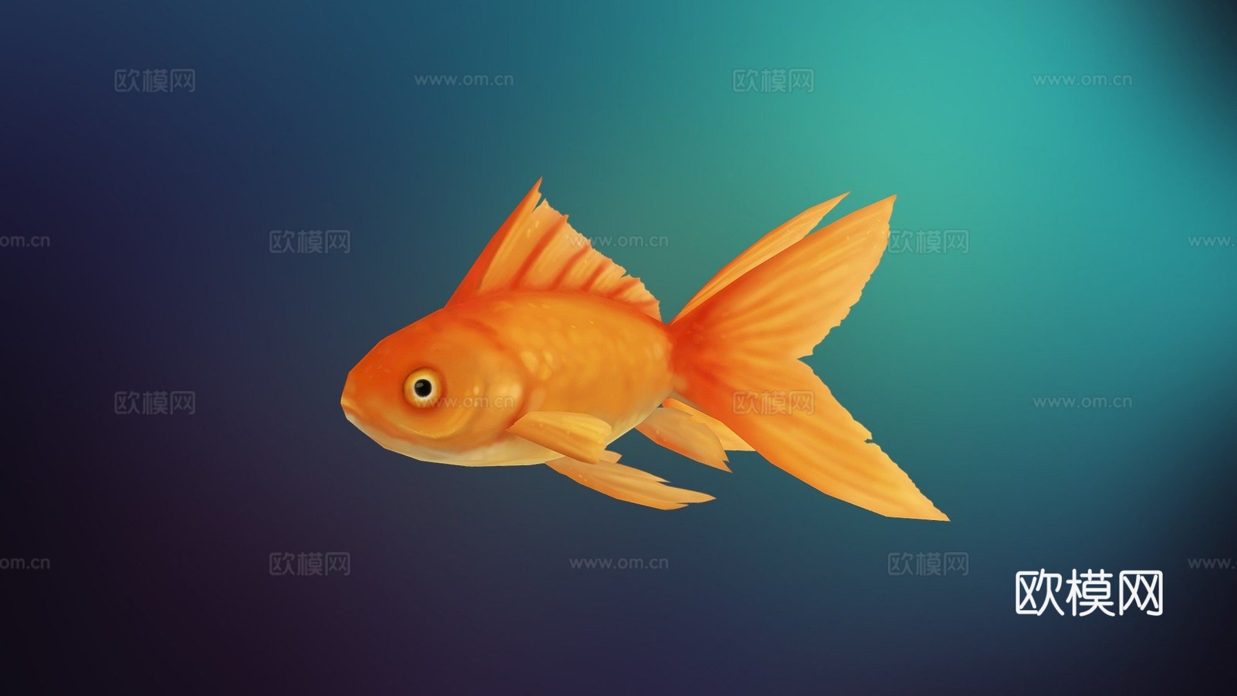 手绘金鱼su模型