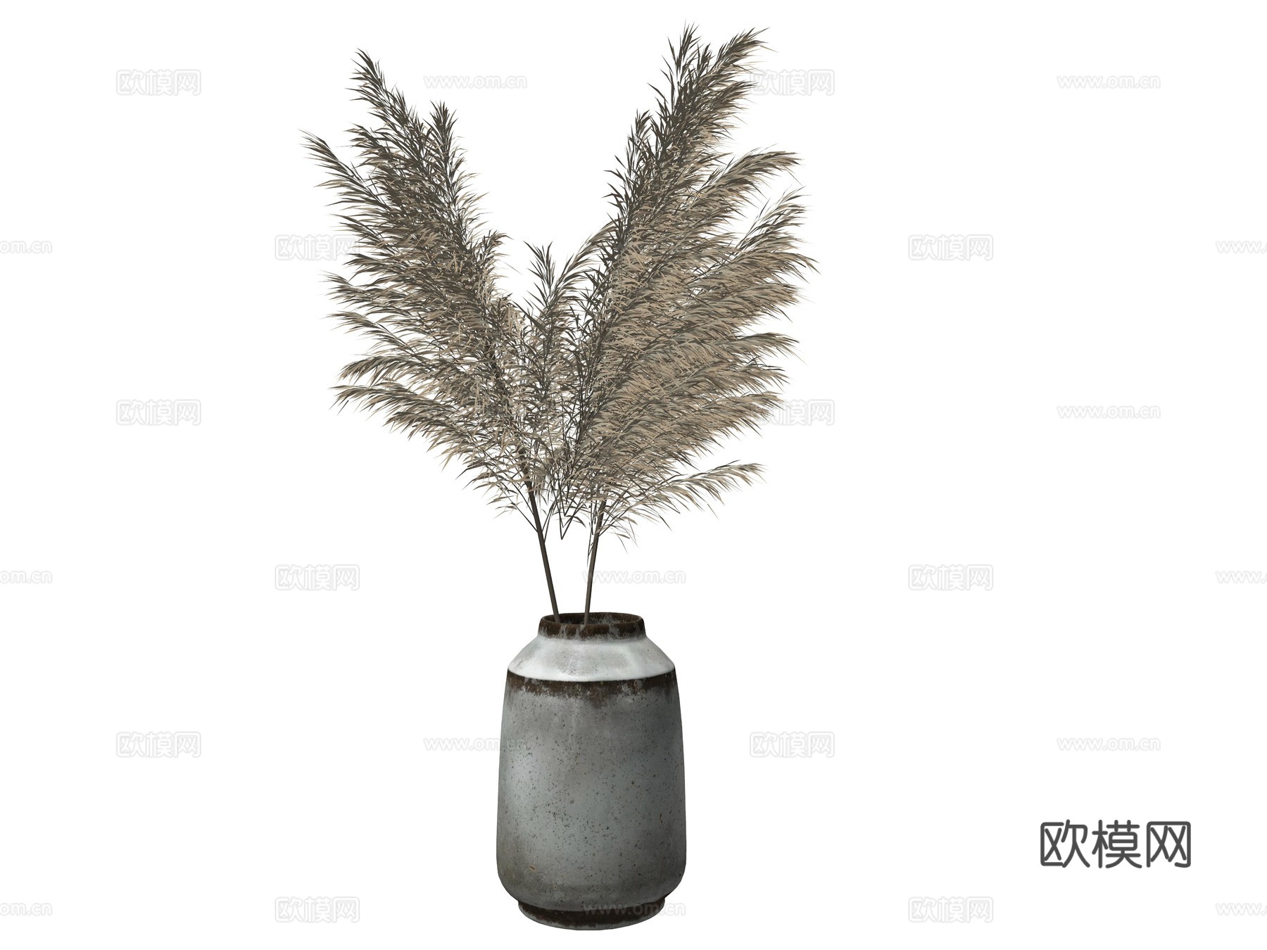 现代花瓶植物装饰摆件su模型