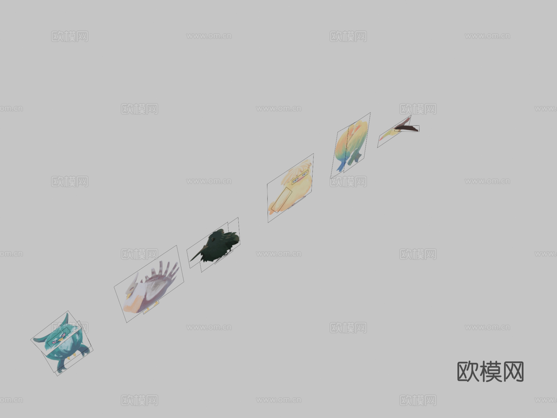 手绘鸟类su模型