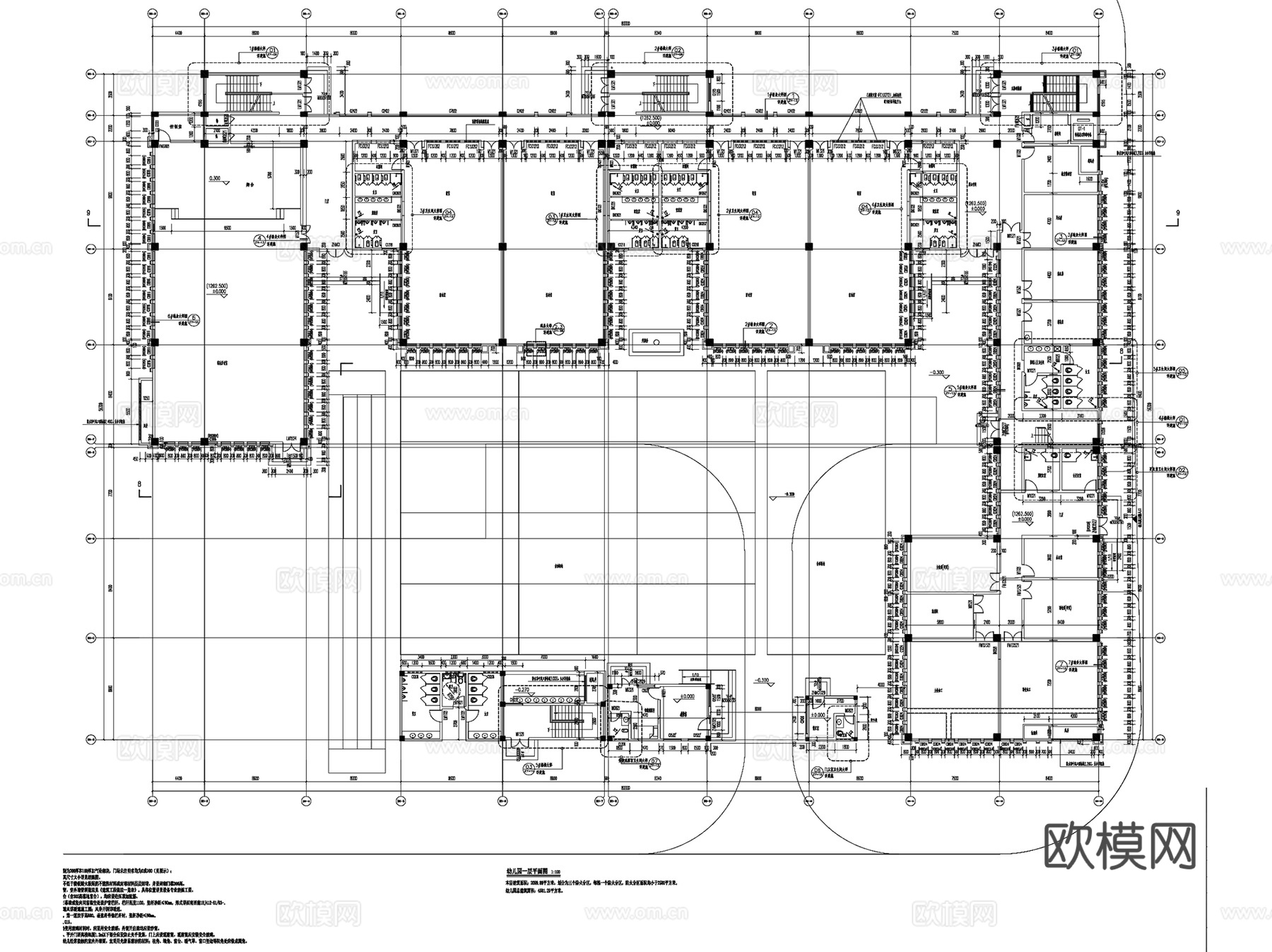 幼儿园托儿所建筑CAD施工图集 210套cad施工图