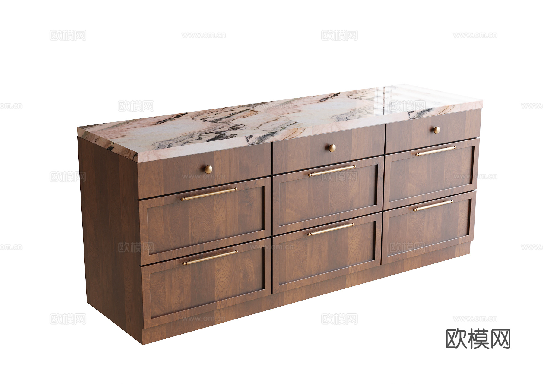 现代餐边柜 边柜su模型