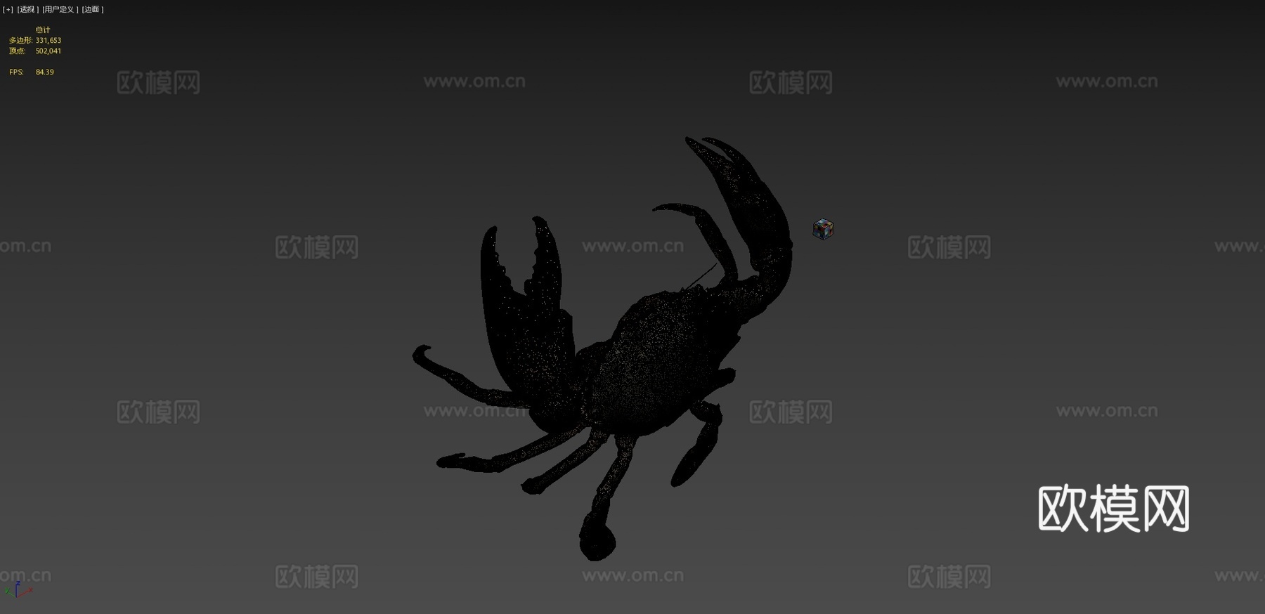 CC0红螯锯缘青蟹?♂红树林蟹，橄榄色锯缘青蟹su模型