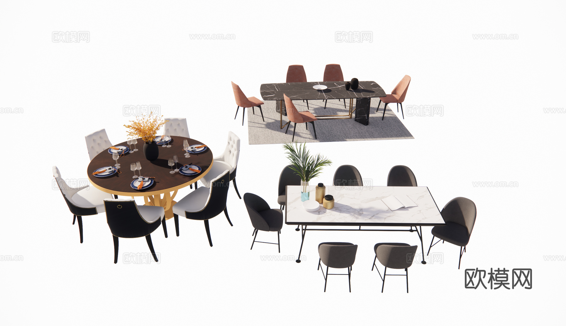 家具 餐桌su模型