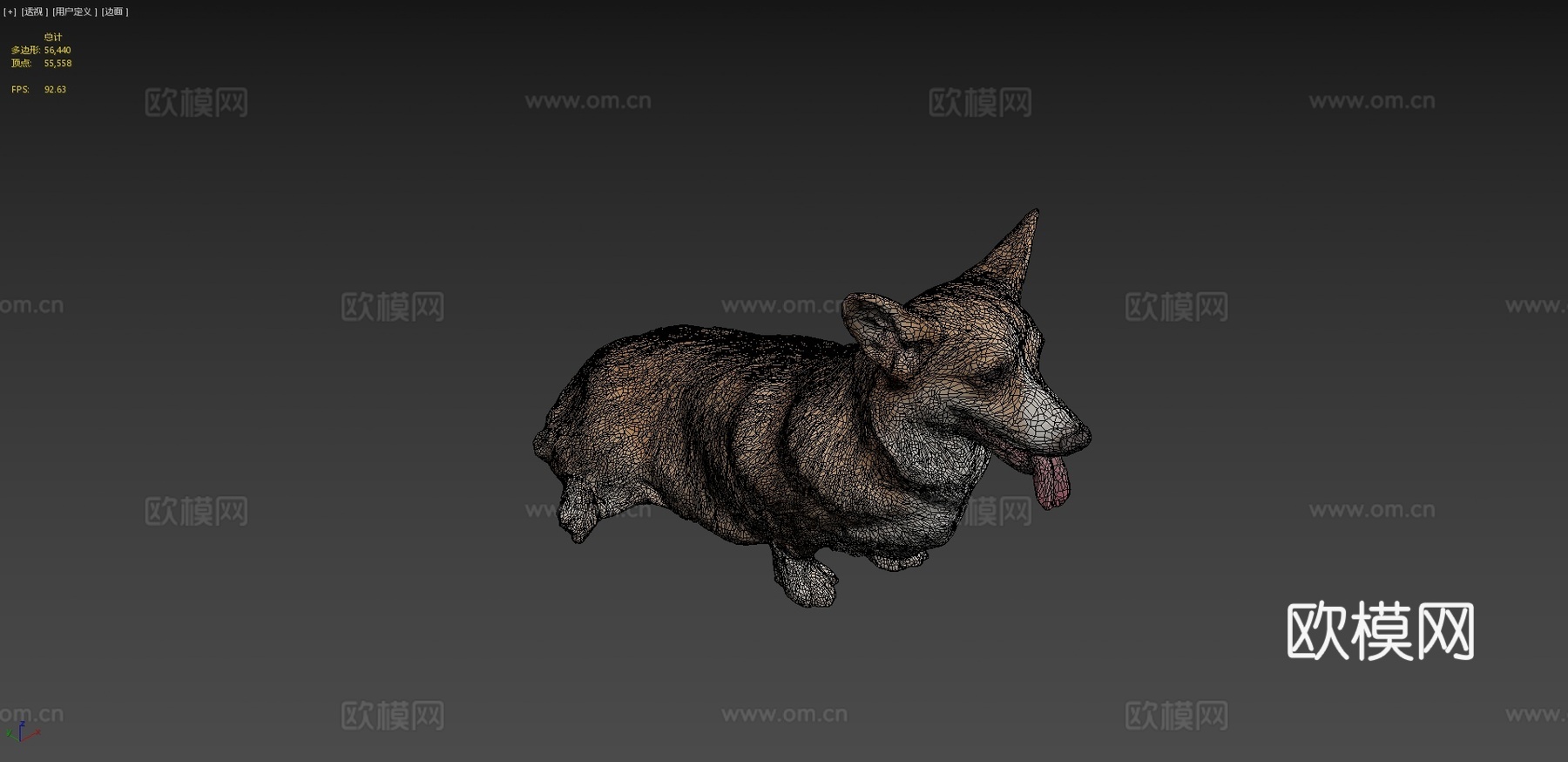 柯基犬坐姿02su模型