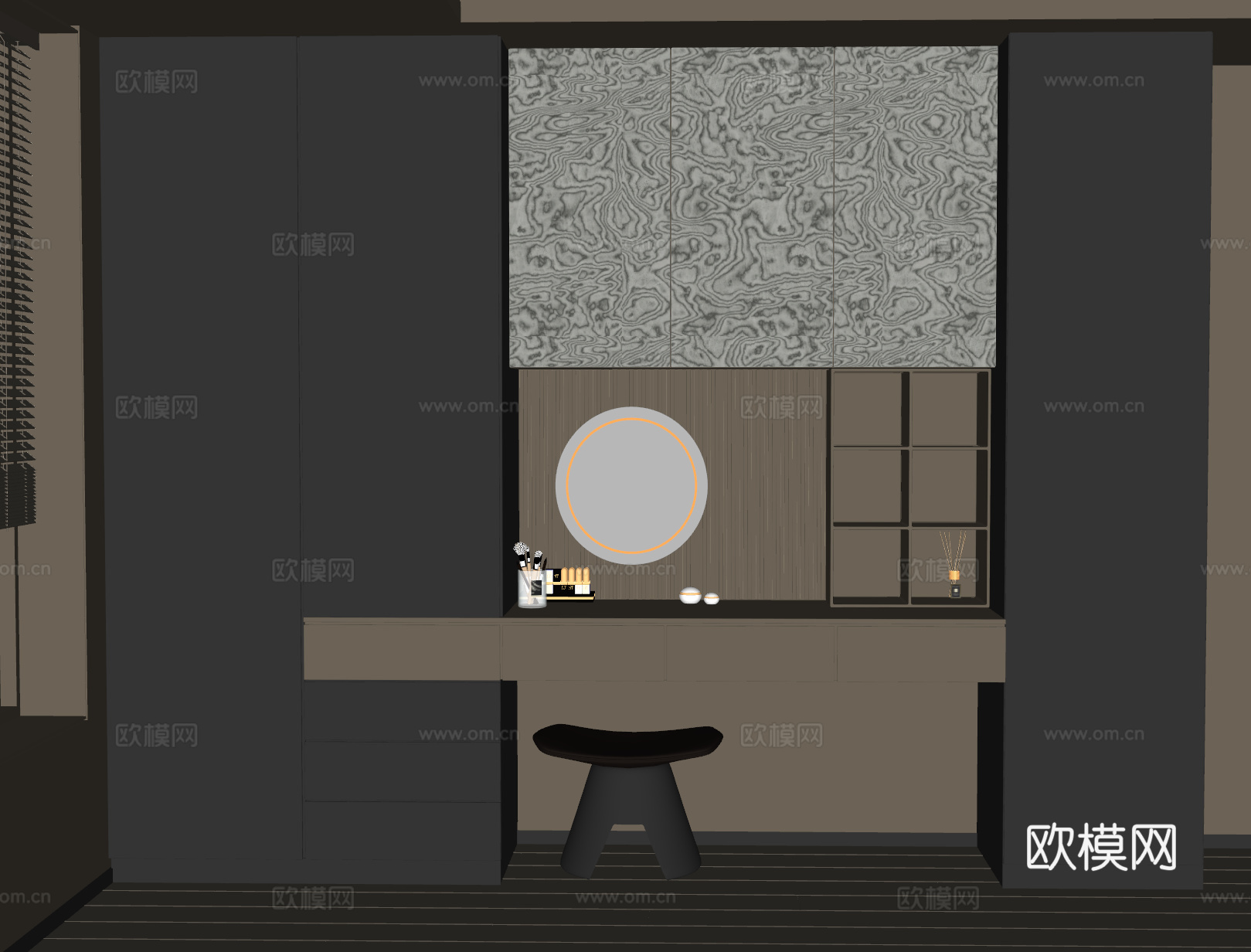 现代衣柜su模型