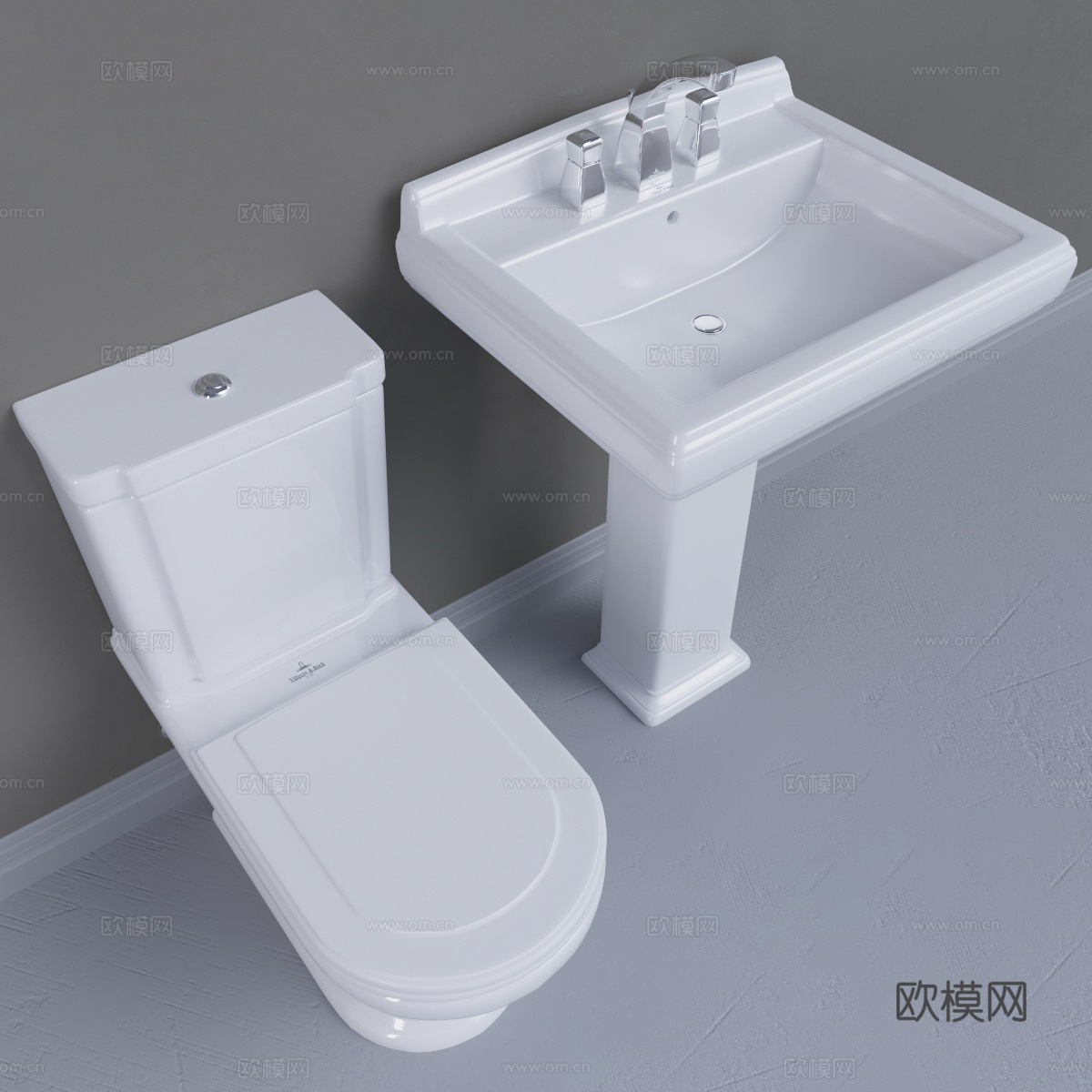 马桶 洗手盆3d模型下载