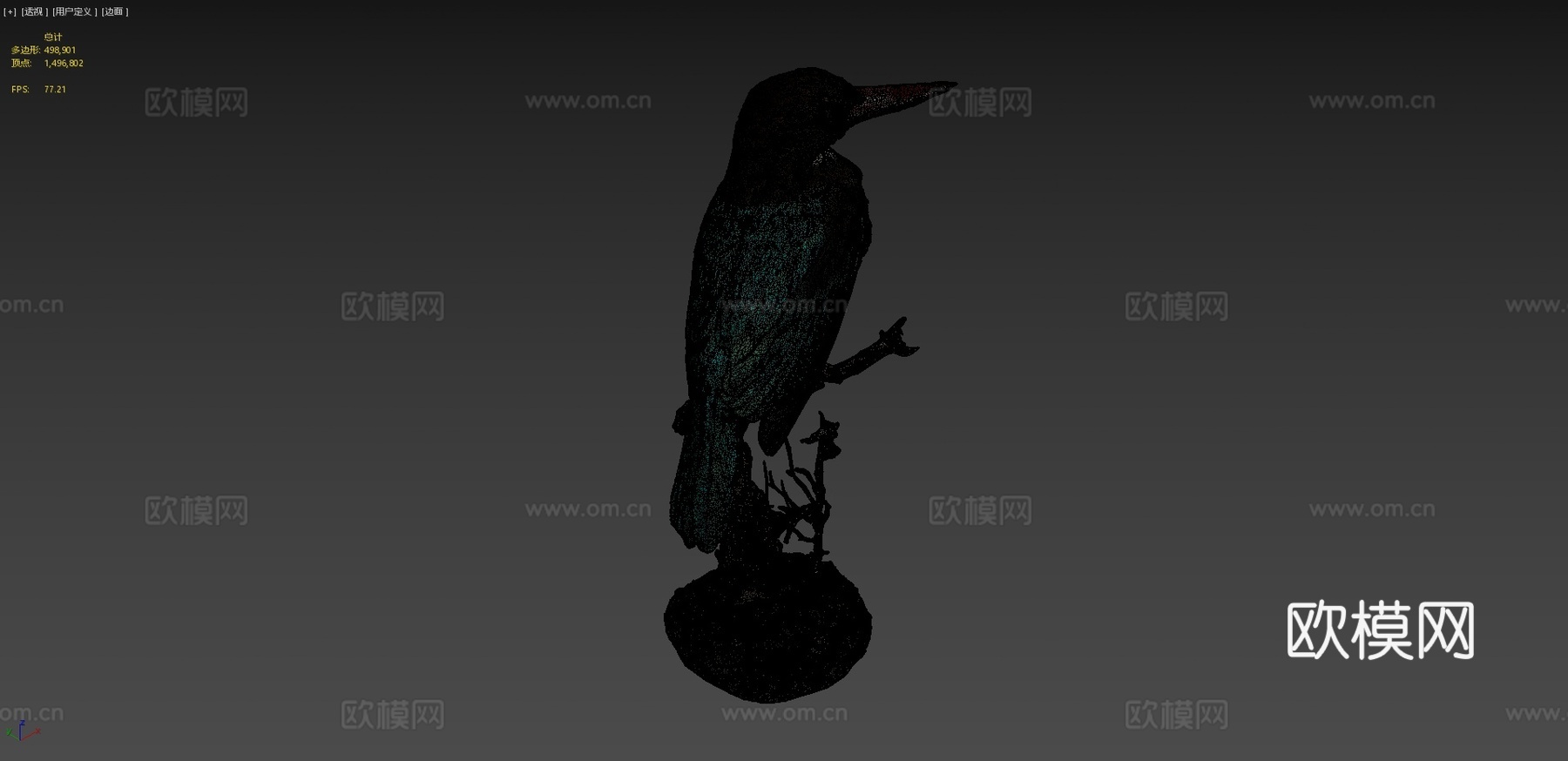 白喉翠鸟su模型