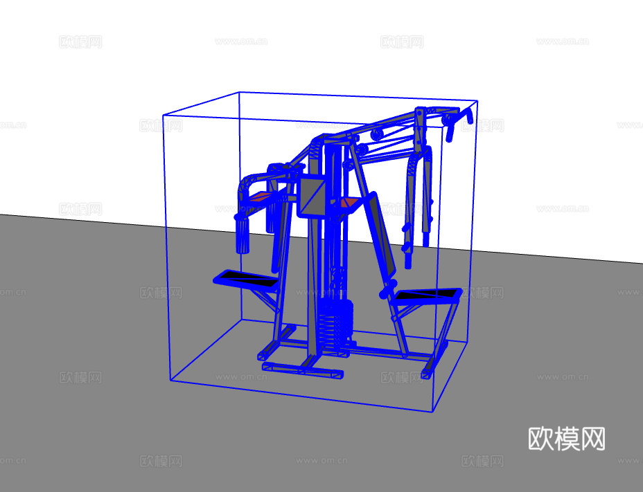 健身器材su模型下载（渲染图2）