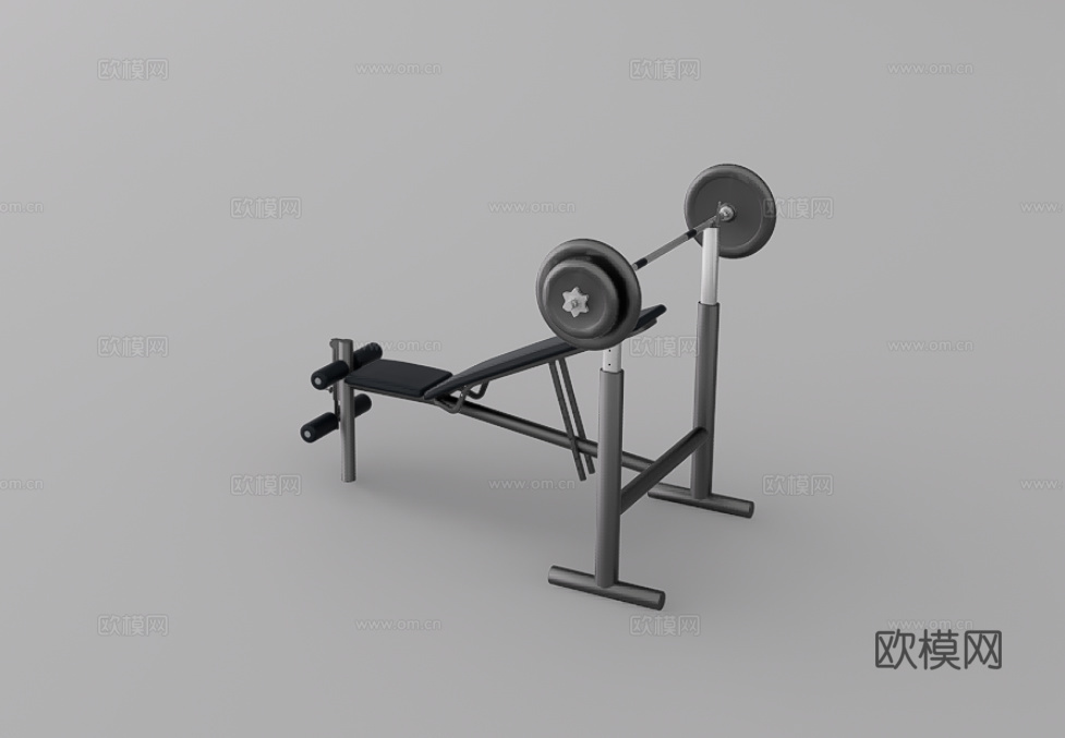 健身器材su模型下载（渲染图1）