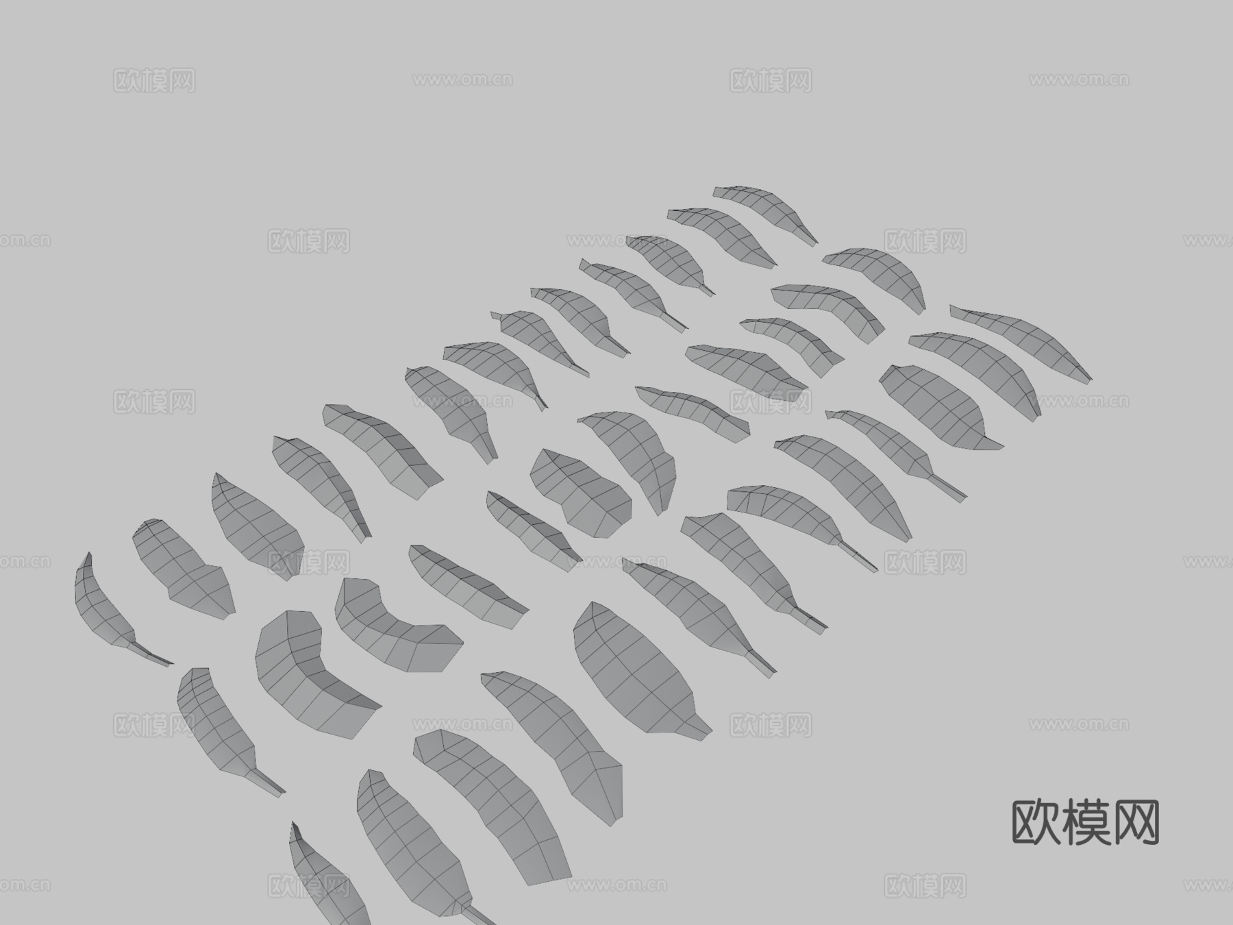 羽毛资源包(低多边形)su模型