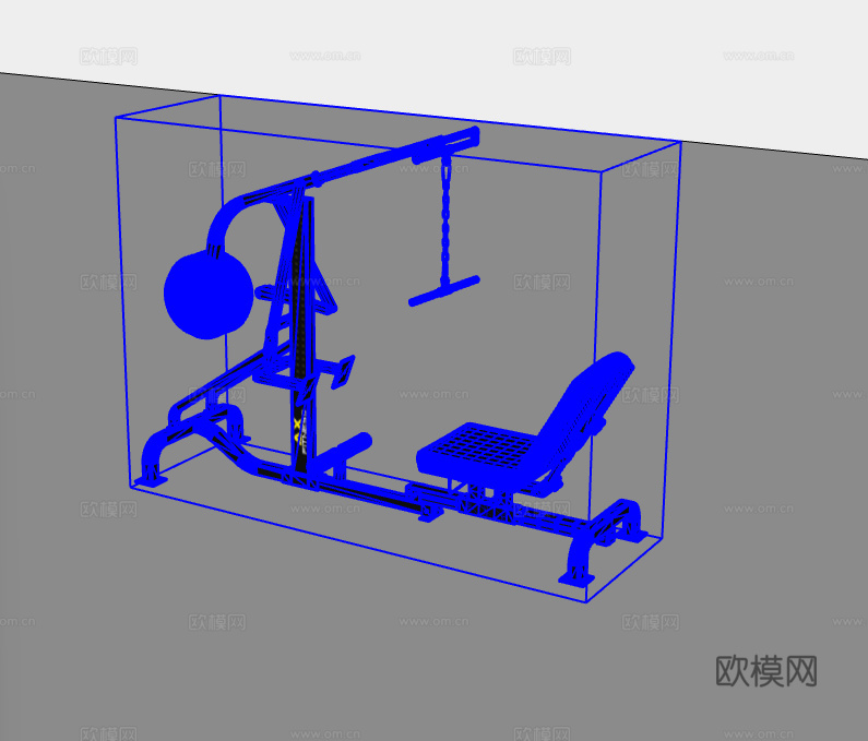 健身器材su模型下载（渲染图2）