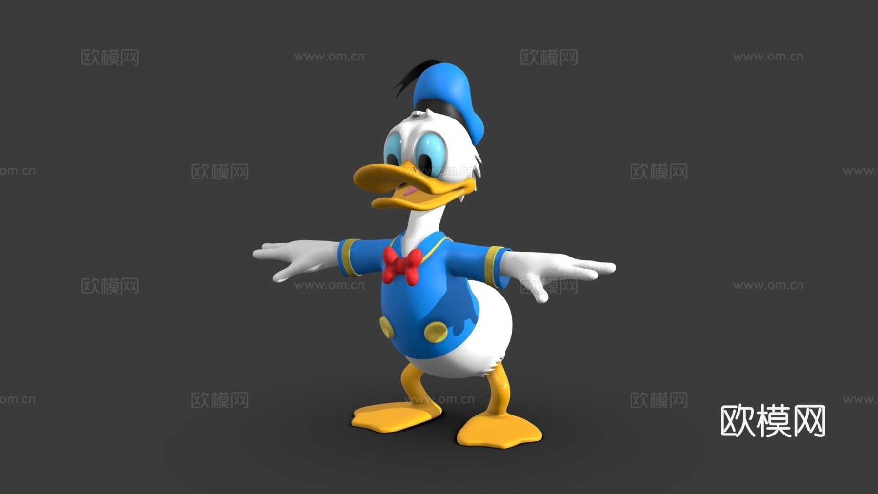 唐老鸭T姿势su模型