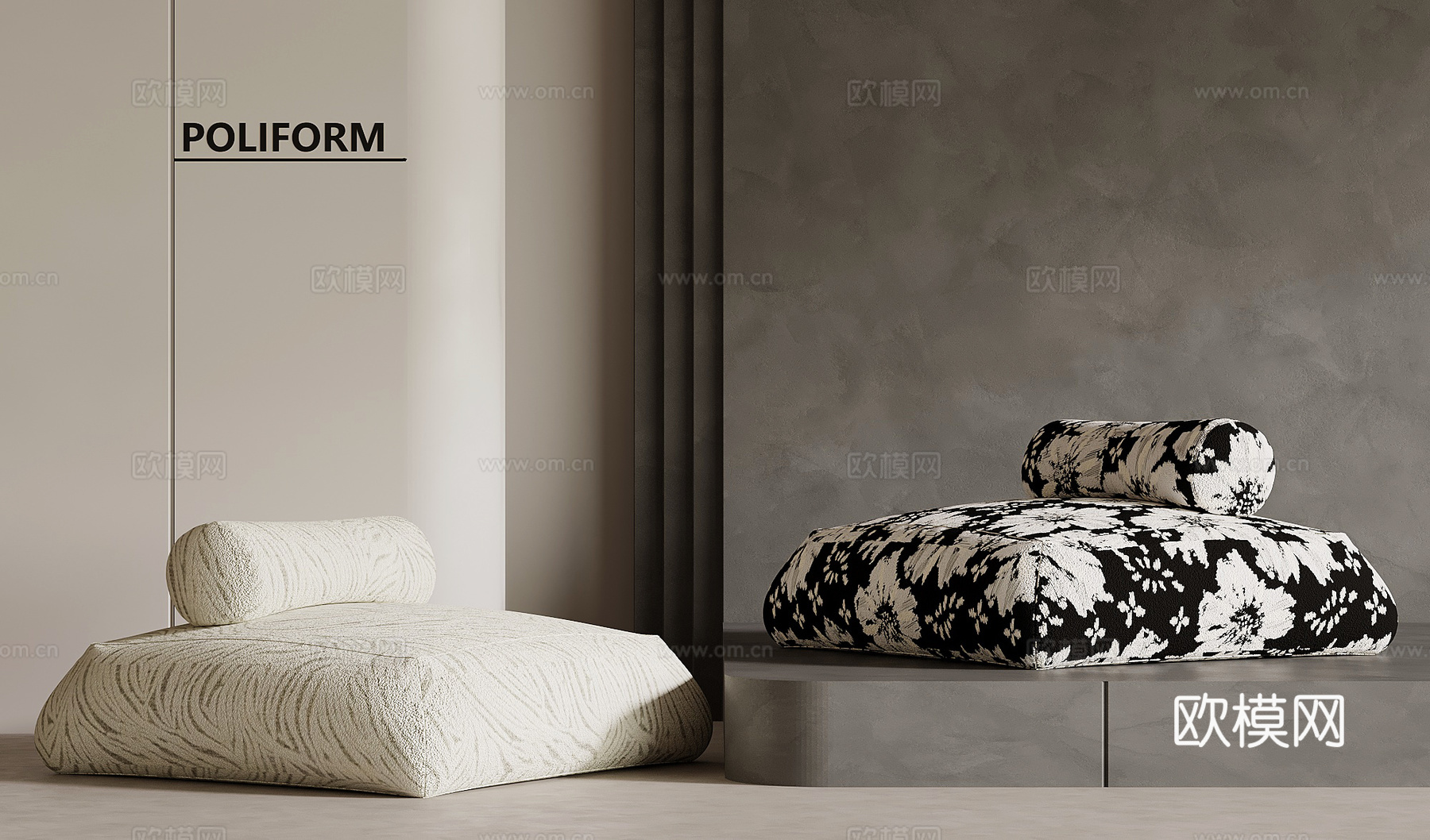 法式复古风休闲沙发 懒人沙发3d模型下载