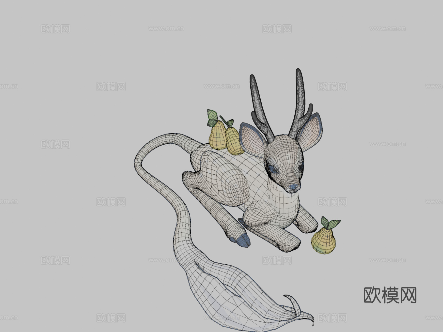 麒麟般的小鹿与梨su模型