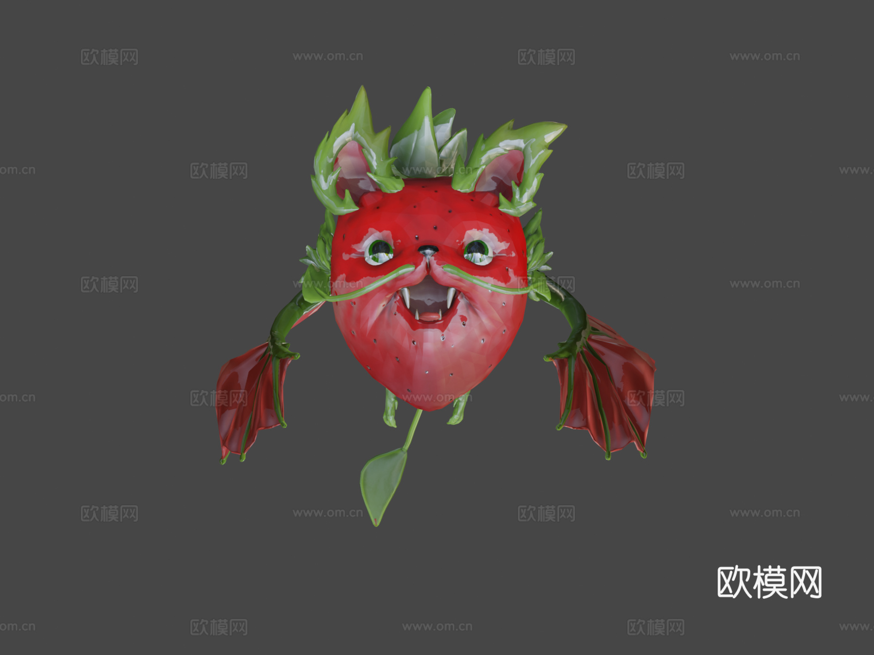 草莓果蝠-动画版su模型