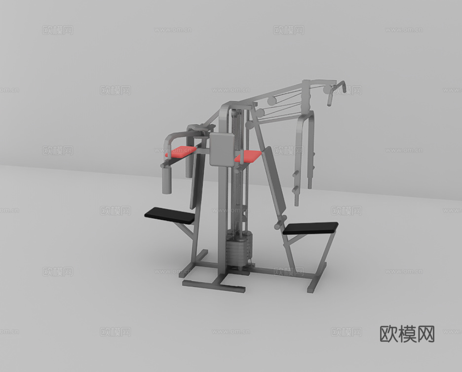 健身器材su模型下载（渲染图1）