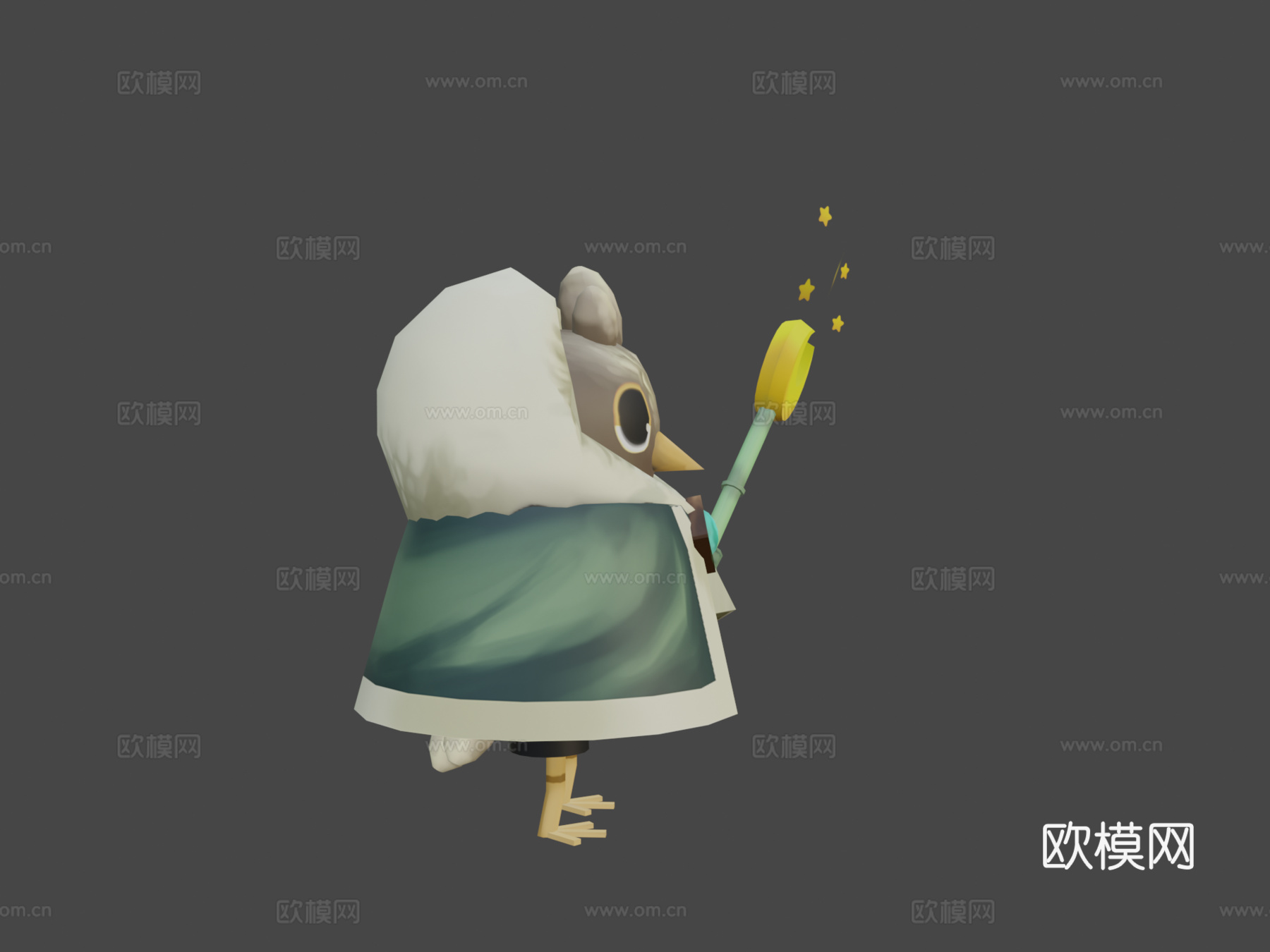 猫头鹰法师朋友su模型