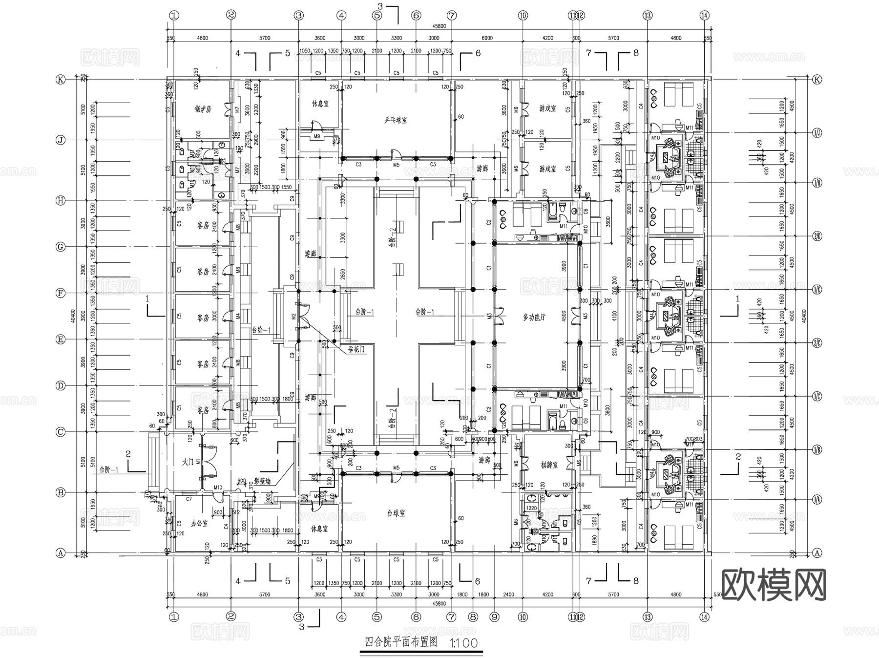 四合院古建筑CAD施工图详图集 29套cad施工图