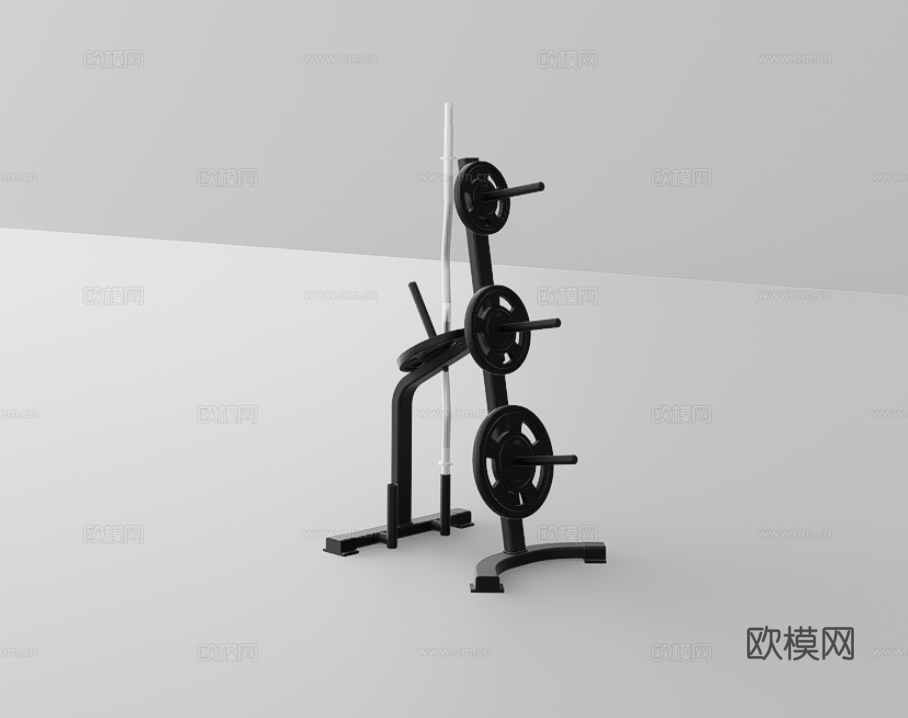 健身器材su模型下载（渲染图1）