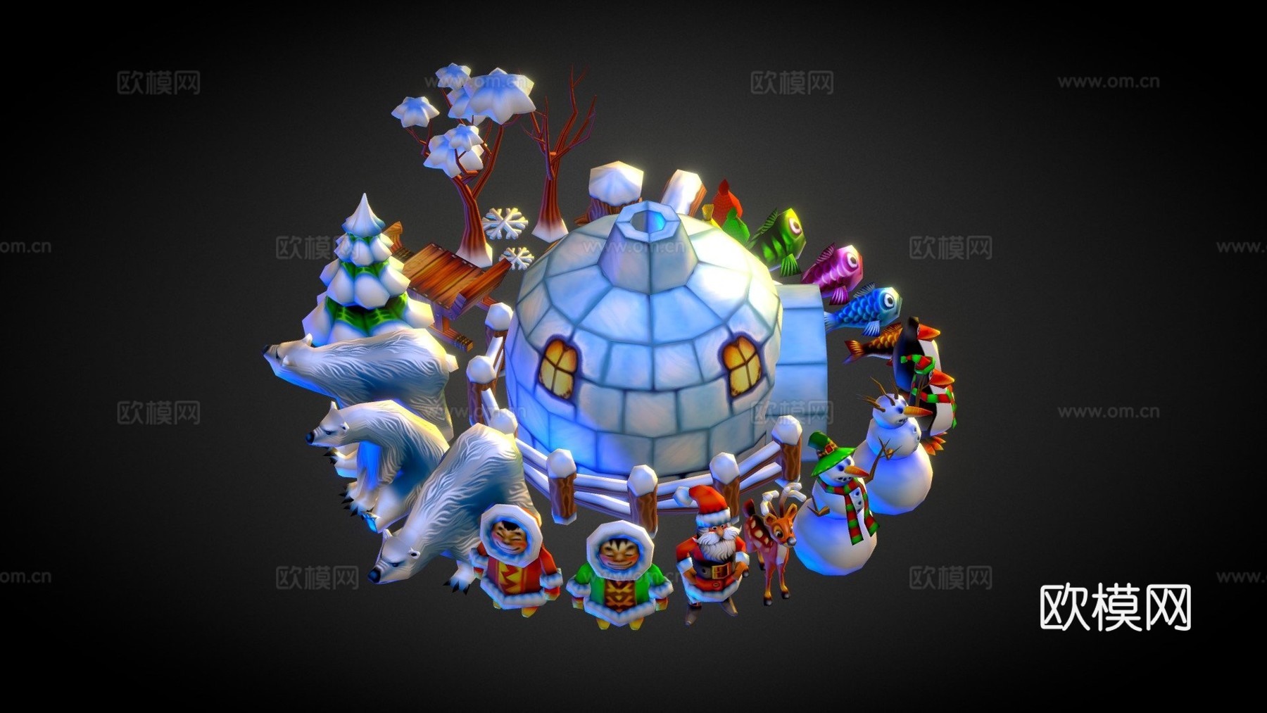 低模雪景包su模型