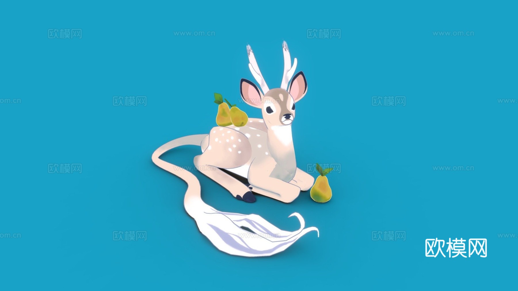 麒麟般的小鹿与梨su模型