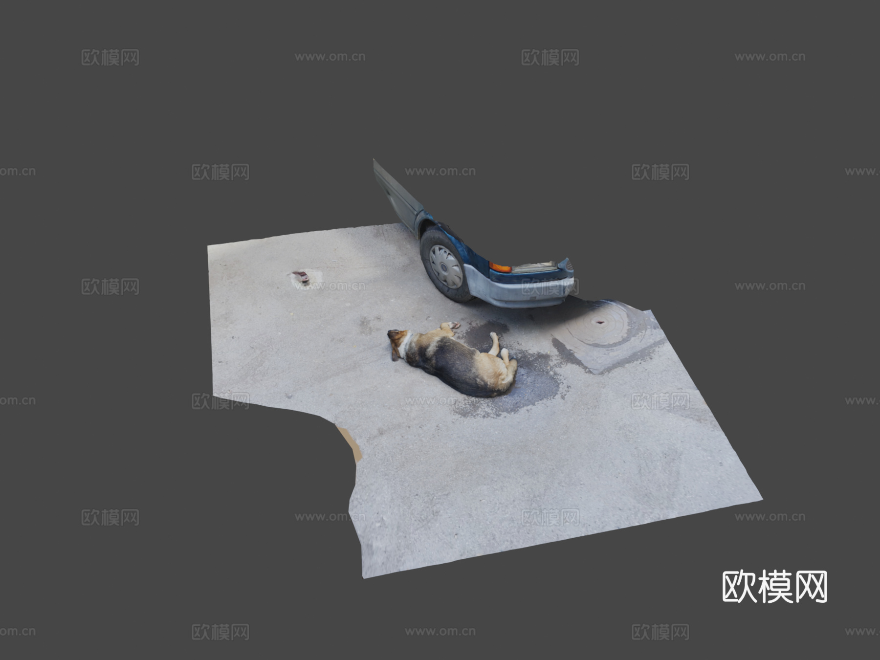 睡觉的狗03su模型