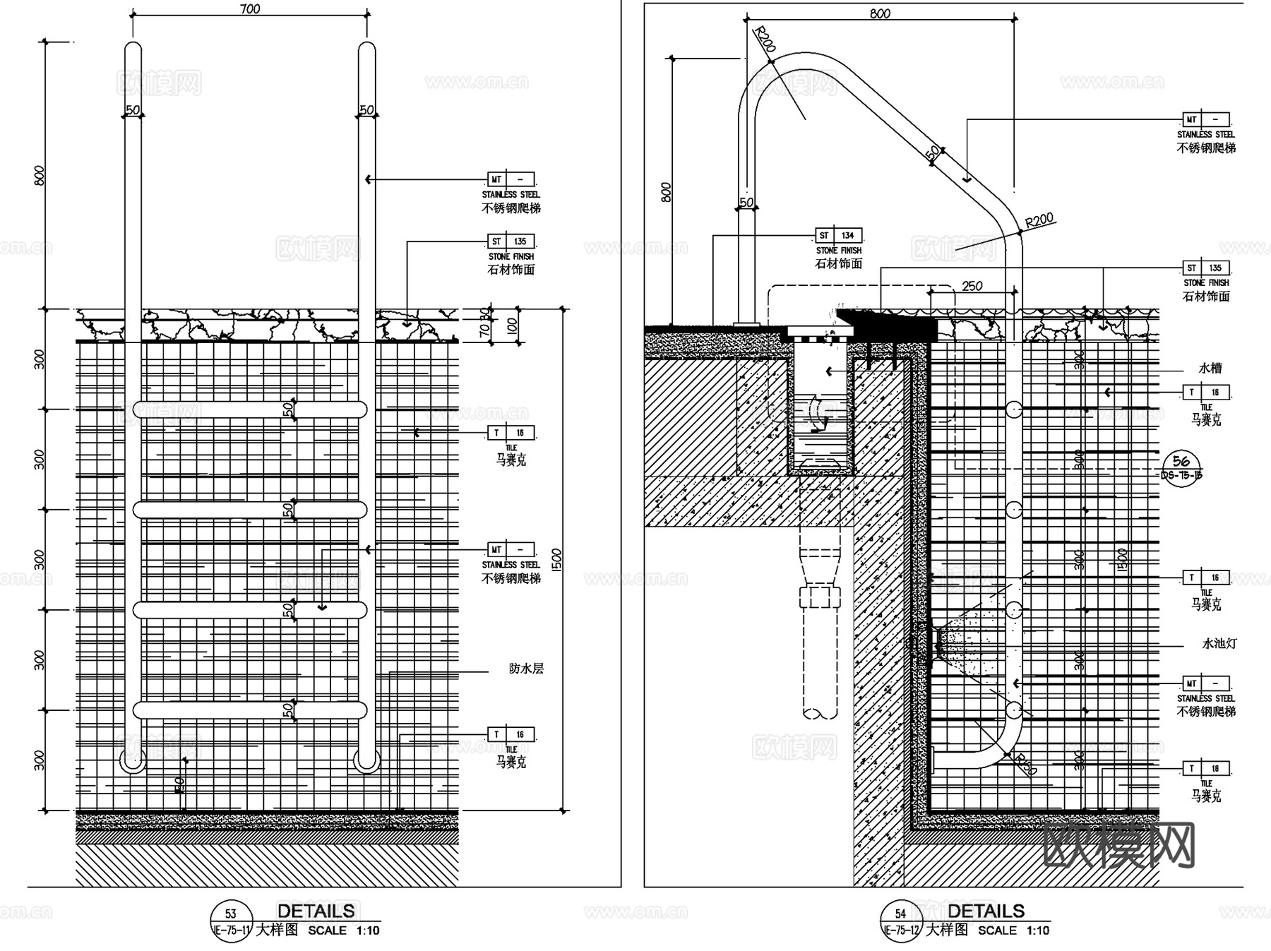 石材饰面室内装饰大样详图CAD施工图集 60套cad施工图