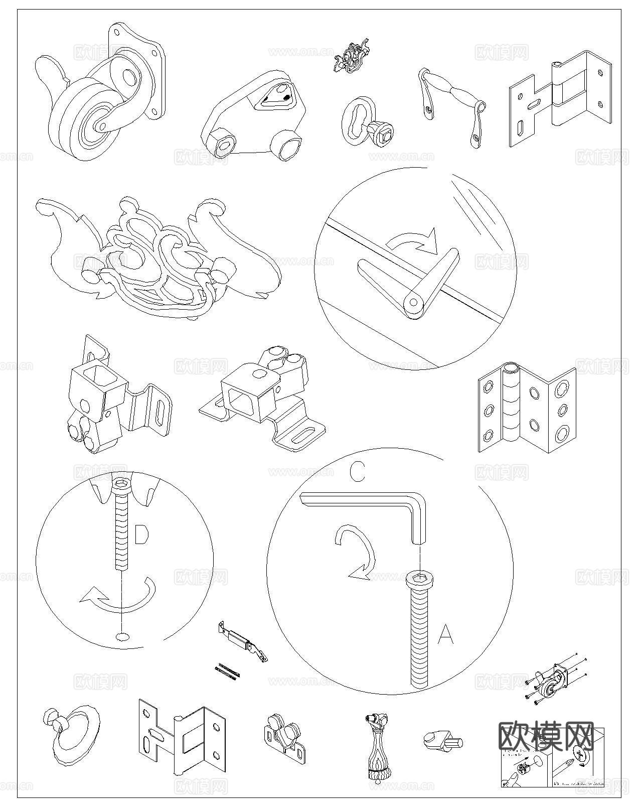 五金CAD图库cad施工图