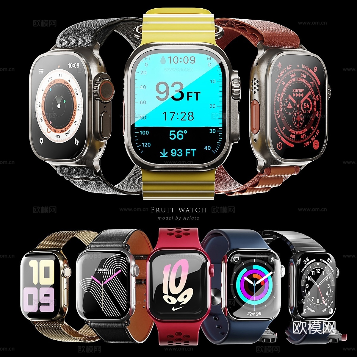 苹果手表系列 83d模型下载