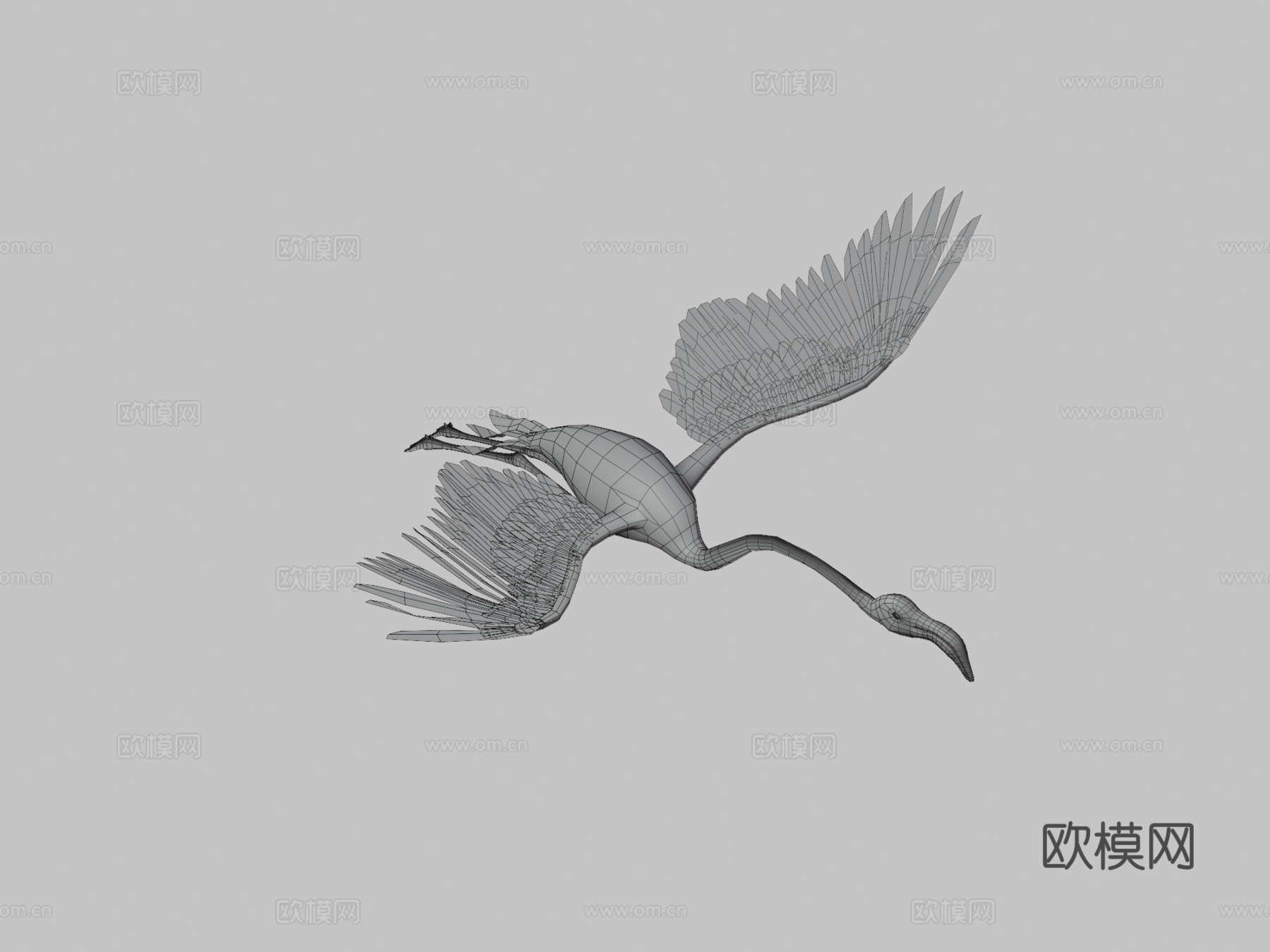 火烈鸟飞翔su模型