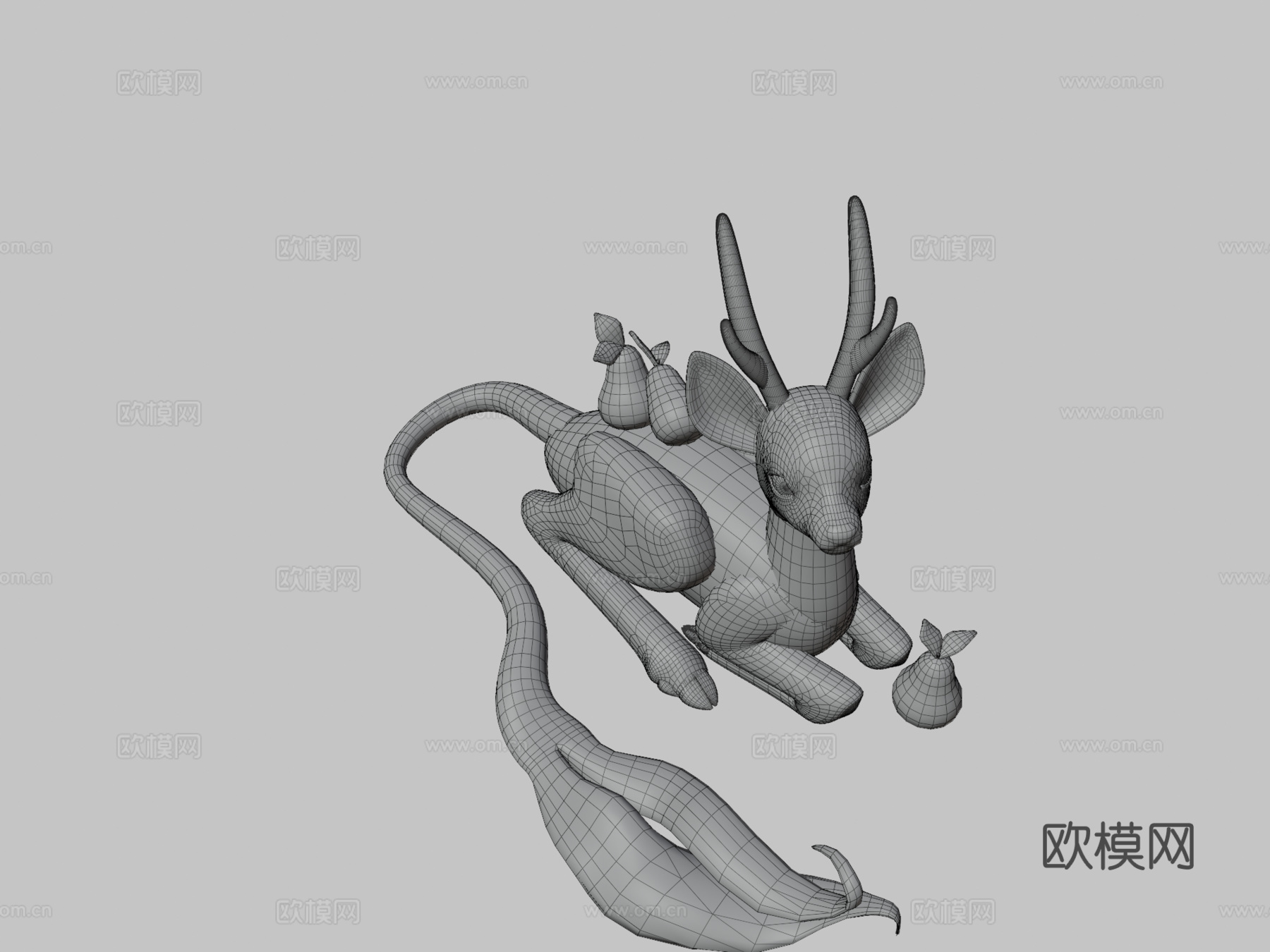 麒麟般的小鹿与梨su模型