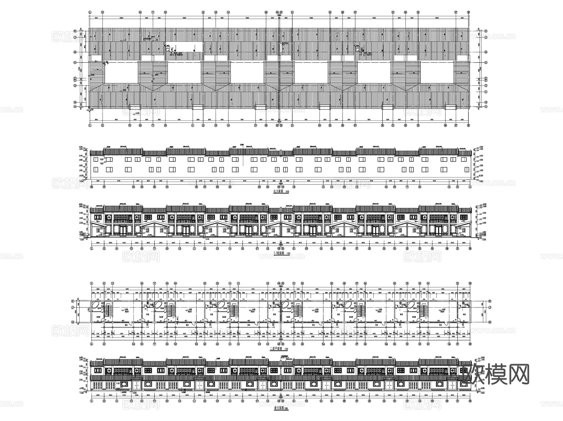 四合院古建筑CAD施工图详图集 29套cad施工图