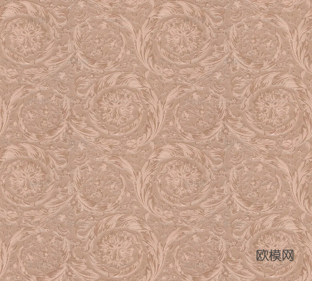 灰色印花巴洛克壁纸
