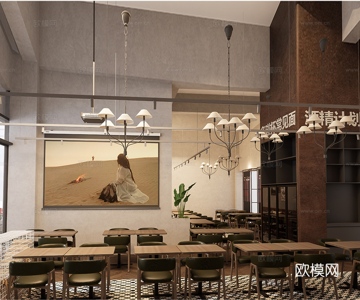 工业风烤肉店SU模型su模型