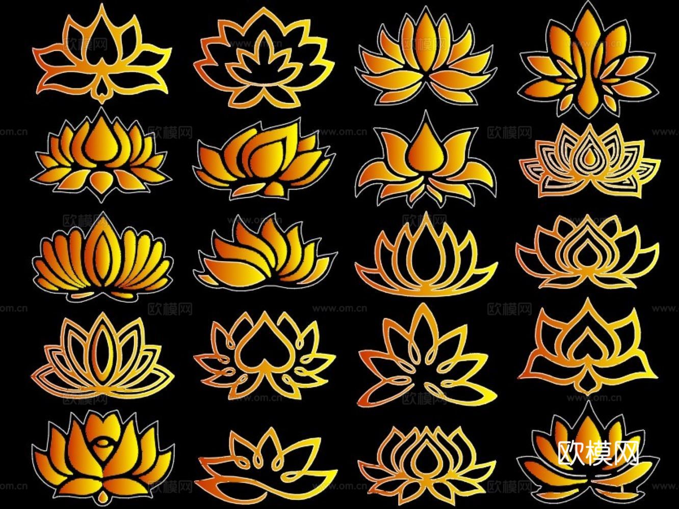 新中式莲花cad施工图