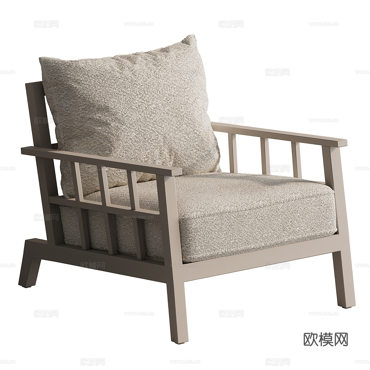 现代意式户外休闲椅3d模型下载（渲染图1）