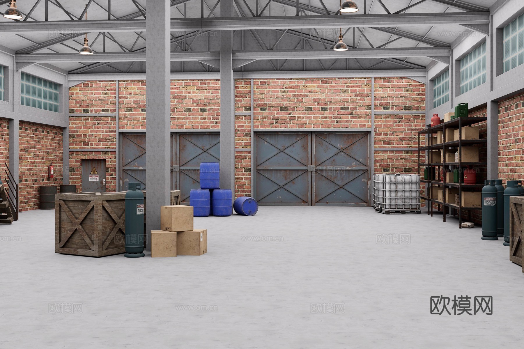 仓库室内环境3d模型下载（渲染图2）