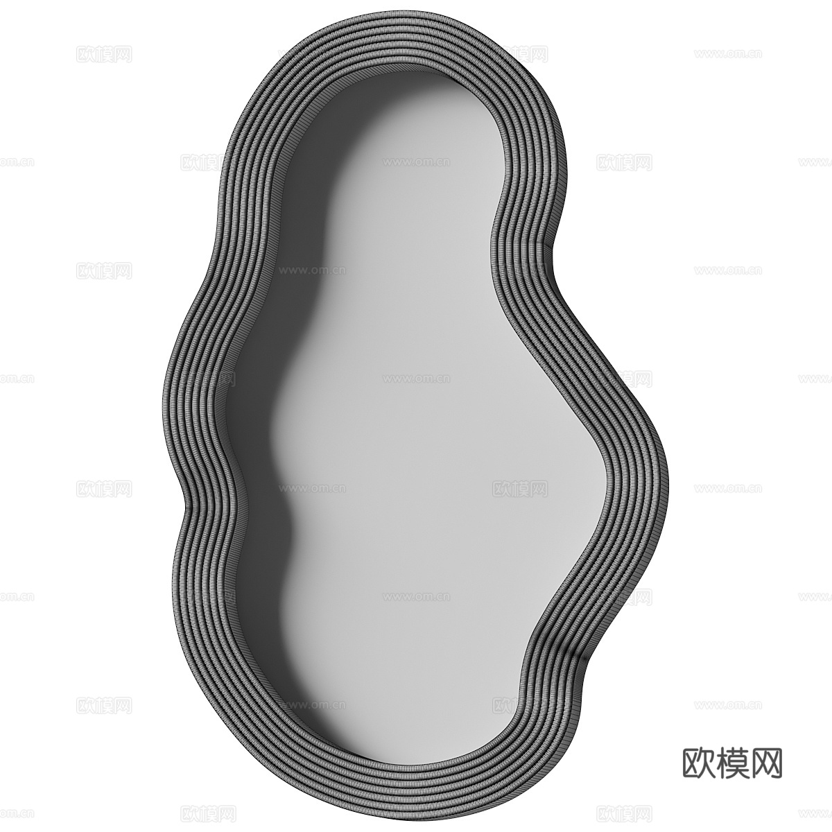 现代侘寂装饰镜子3d模型下载（渲染图2）